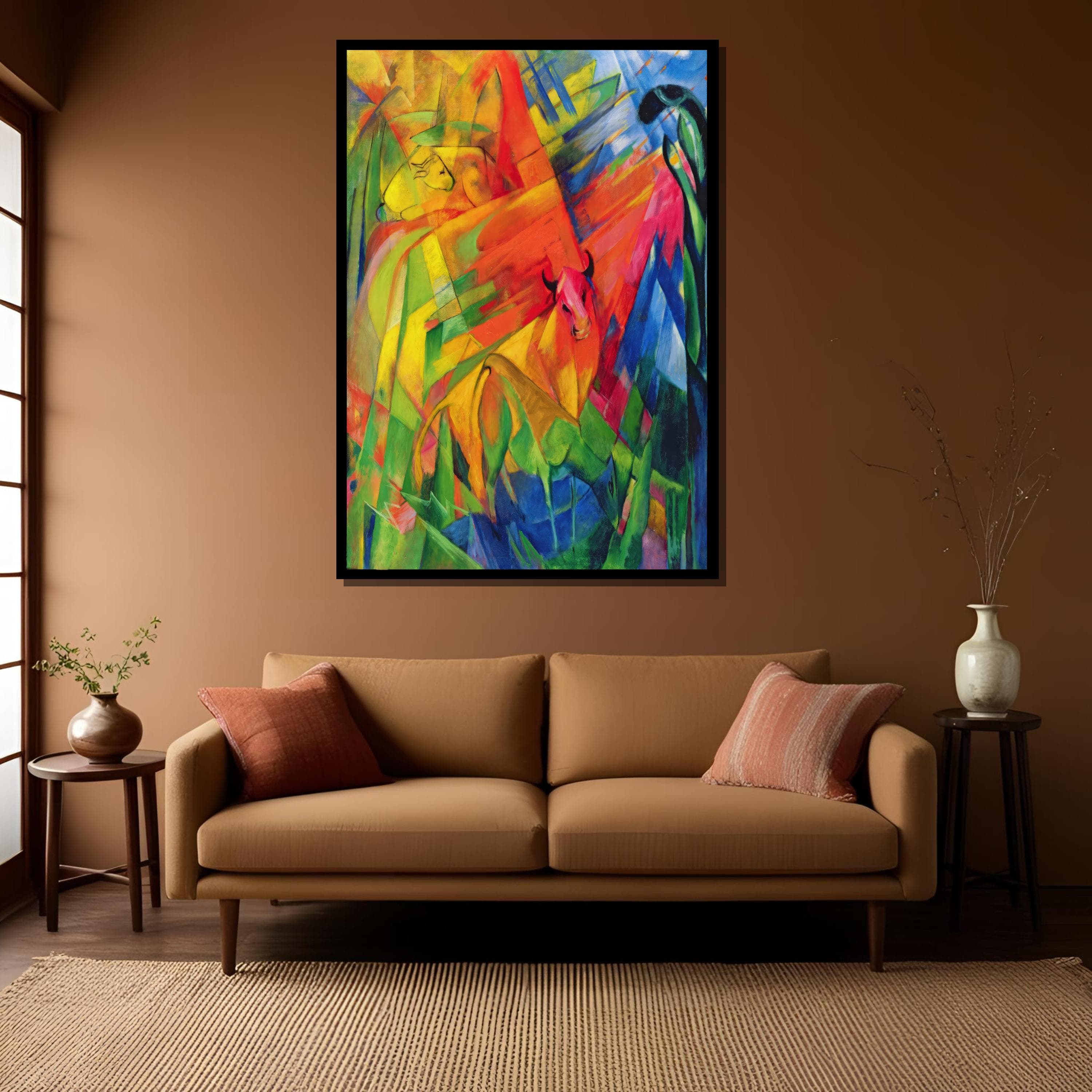Franz Marc Animals in a Landscape Art Print - Expressionist Colorful Artwork - image 3