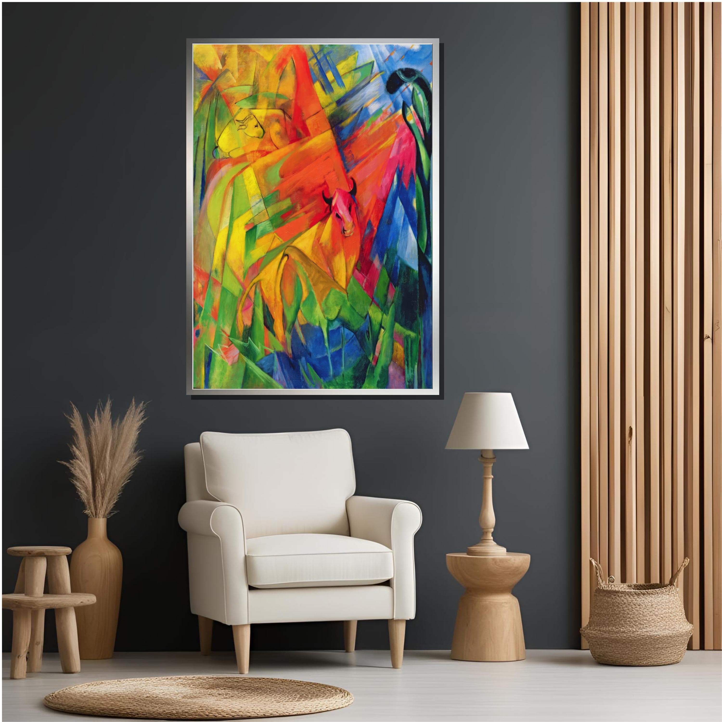 Franz Marc Animals in a Landscape Art Print - Expressionist Colorful Artwork - image 4
