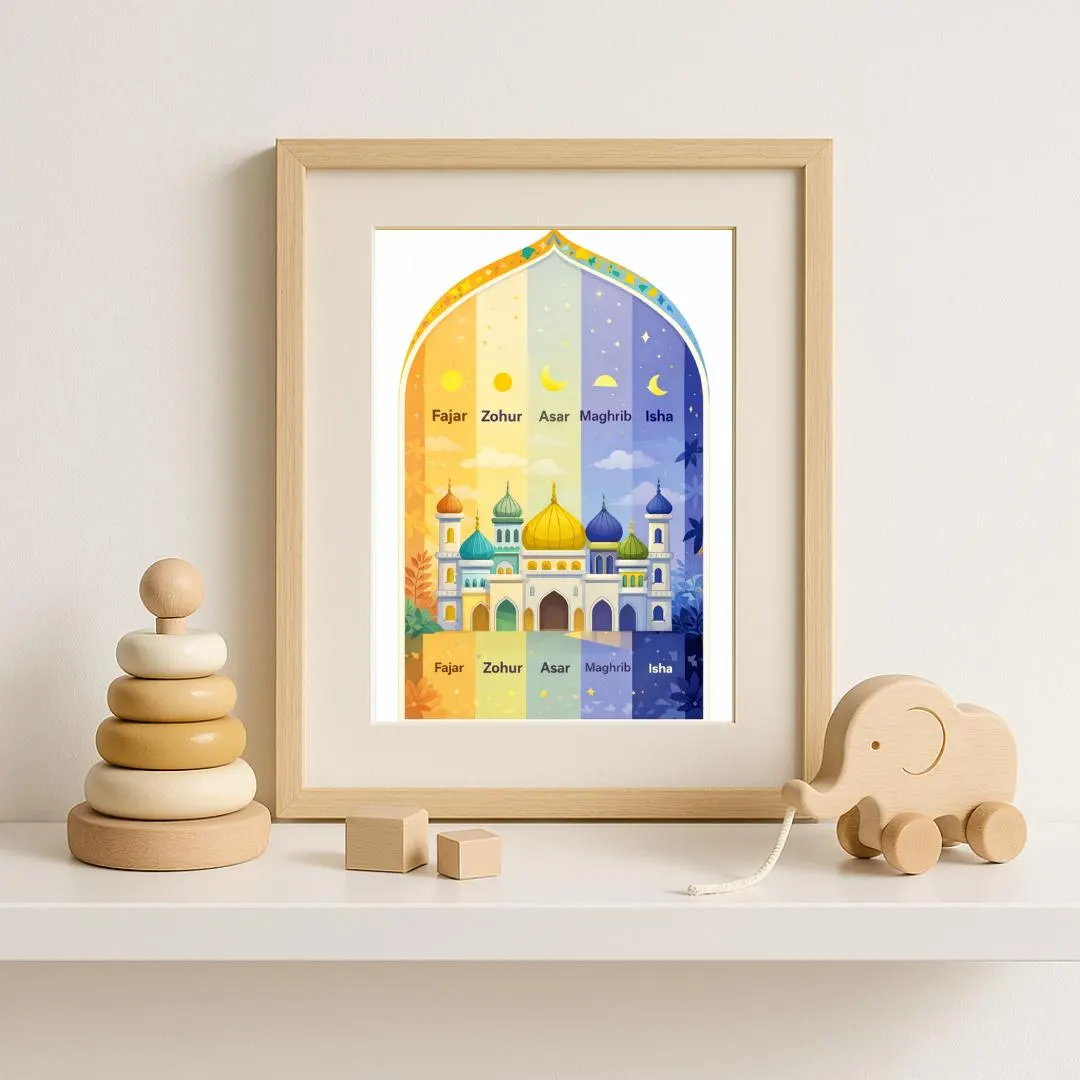 Islamic Salah Time Wall Art for Kids. - image 3