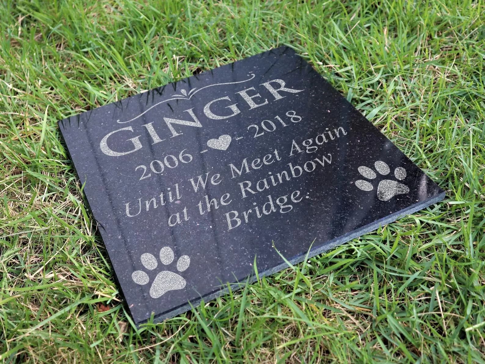 Personalized Black Granite Pet Memorial Stone • Custom Engraved Dog Cat Headstone • Pet Grave Marker - image 3