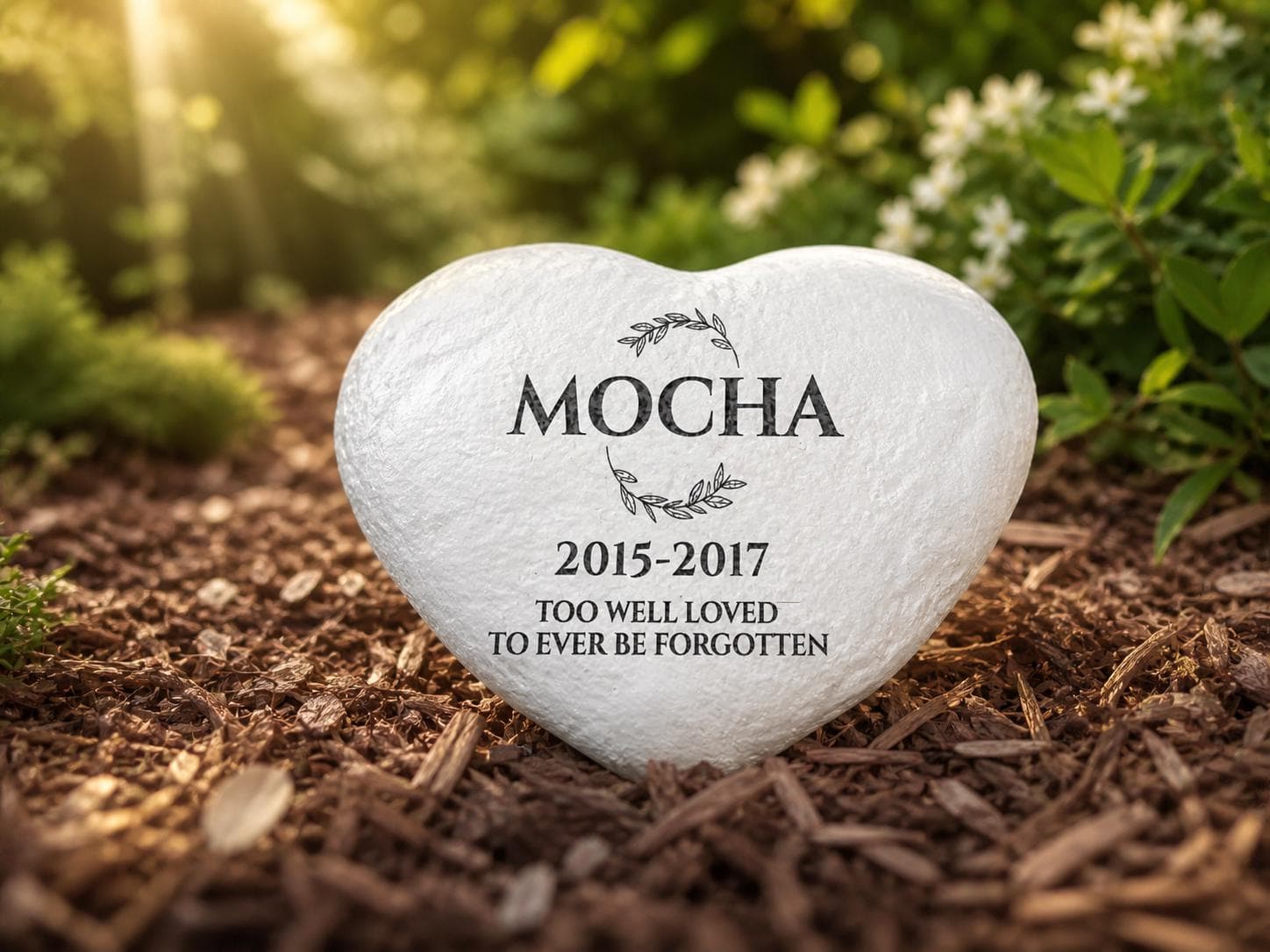 Personalized Heart Memorial Stone, Custom Garden Grave Marker, Resin Tribute (10"x10")
