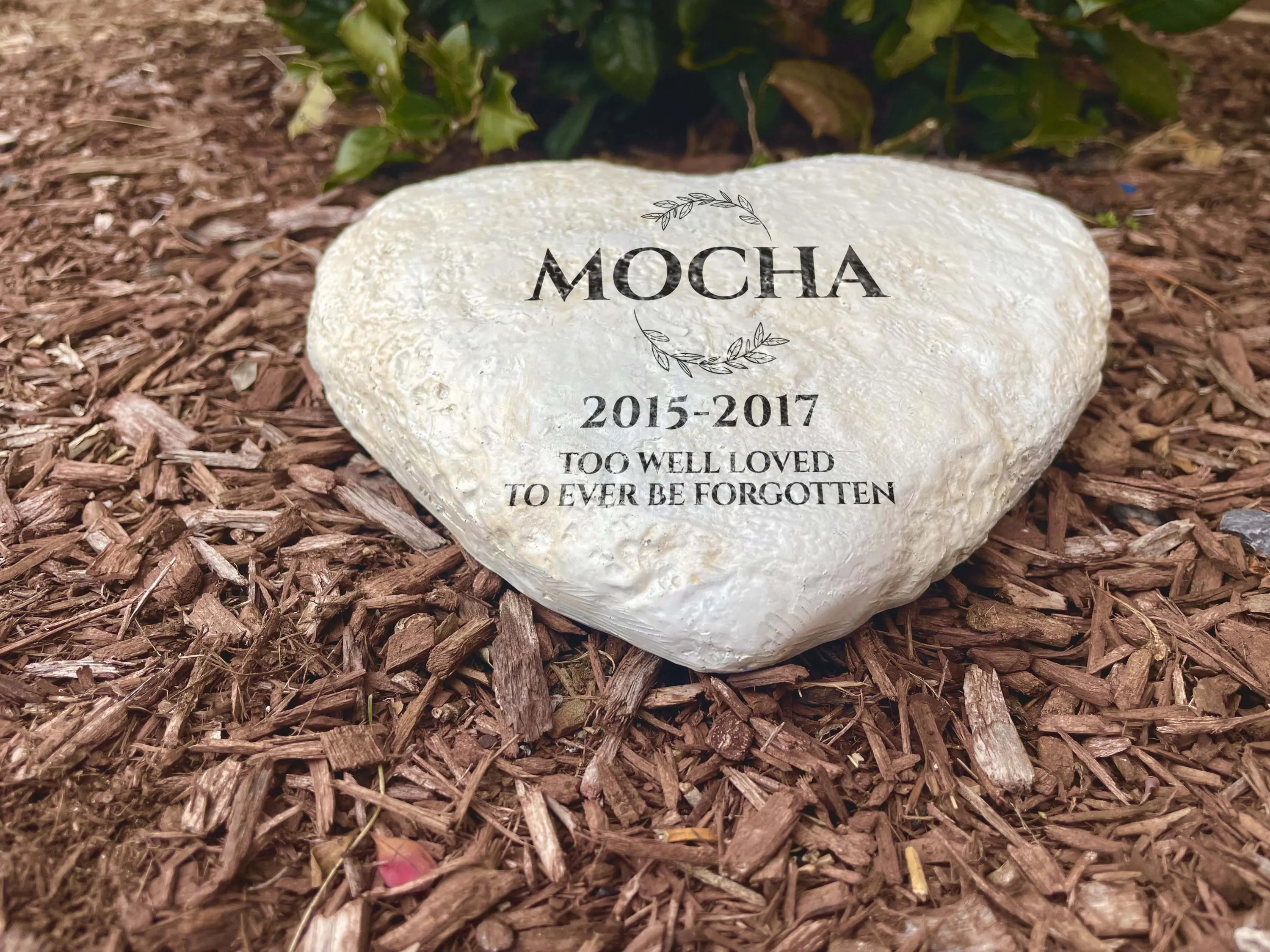 Personalized Heart Memorial Stone, Custom Garden Grave Marker, Resin Tribute (10"x10") - image 2