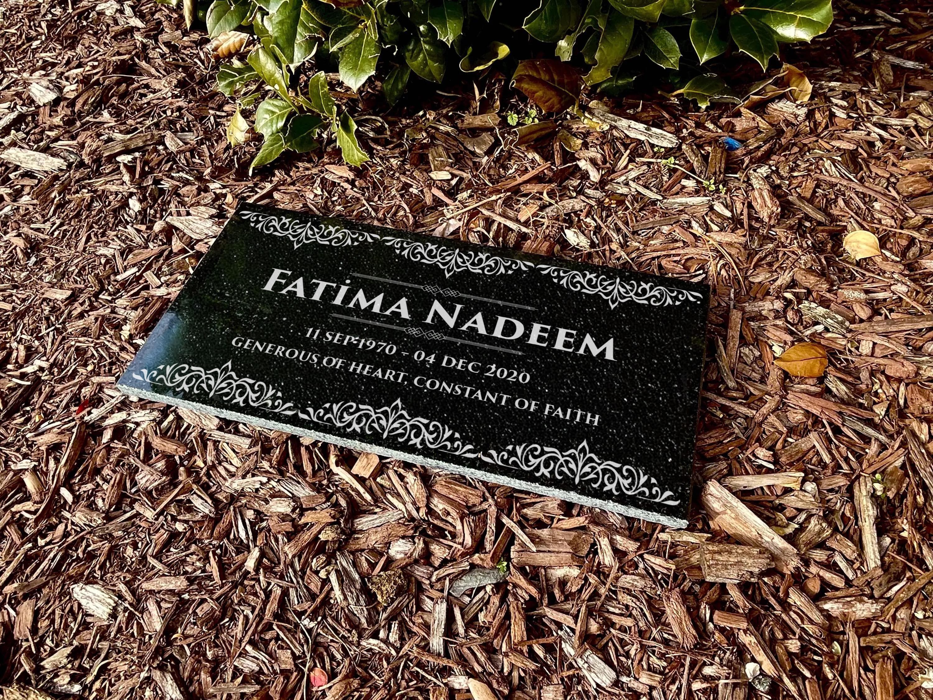 Custom Black Granite Memorial Stone • Islamic Grave Marker • Personalized Arabic Engraved Handcrafted Qabr Headstone - image 4