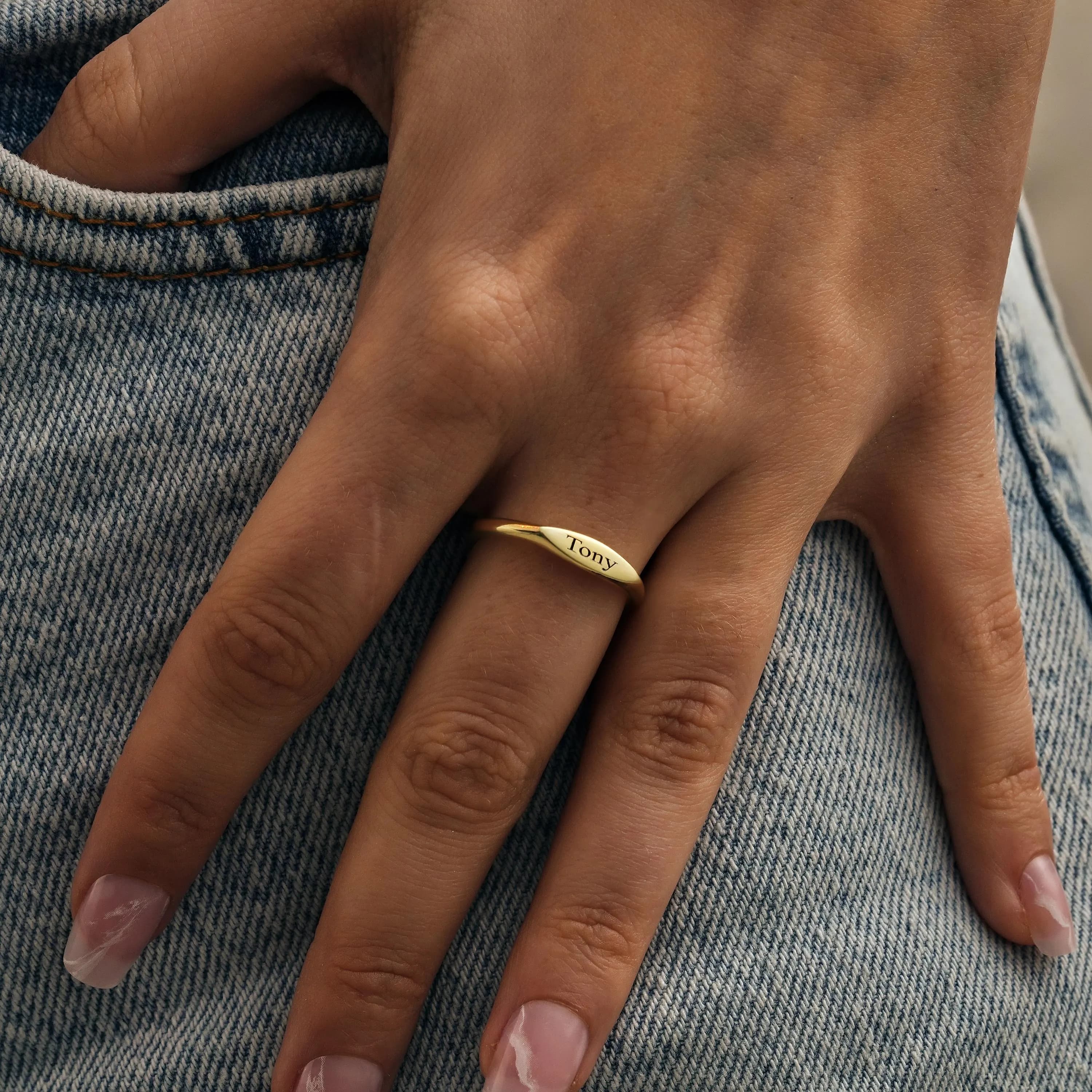 Personalized Custom Name Ring, Dainty Name Ring, Engraved Ring