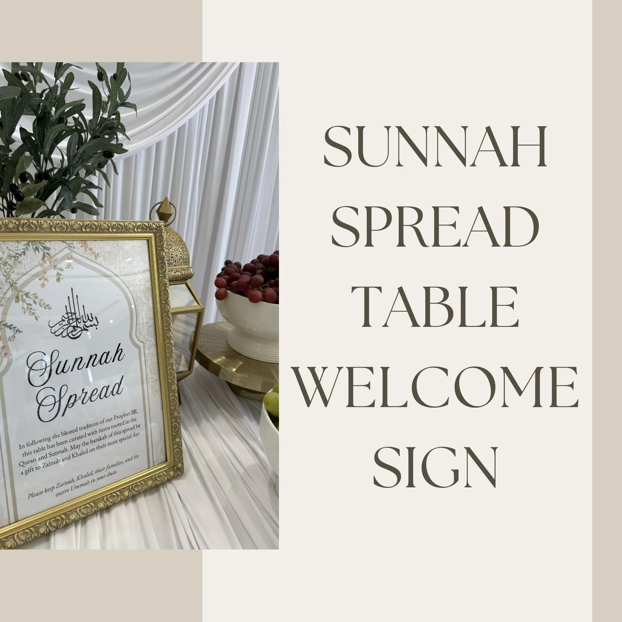 Sunnah Spread Welcome Sign | Islamic Event Table Decor (Digital Download)