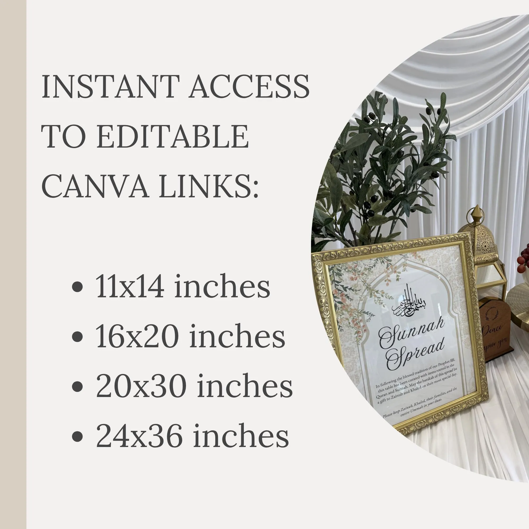 Sunnah Spread Welcome Sign | Islamic Event Table Decor (Digital Download) - image 2