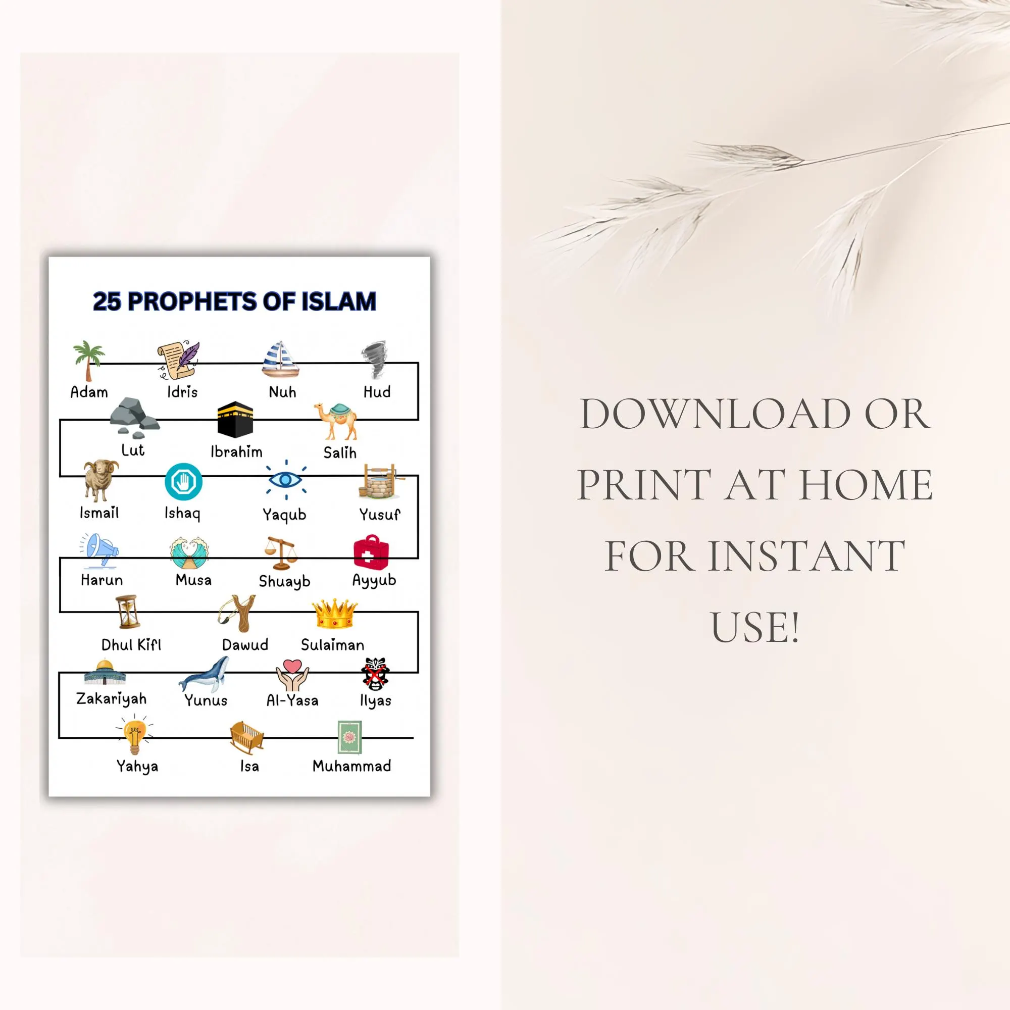Islamic Educational Printable Bundle: Set of 11, Muslim Homeschool, Classroom Posters - image 5