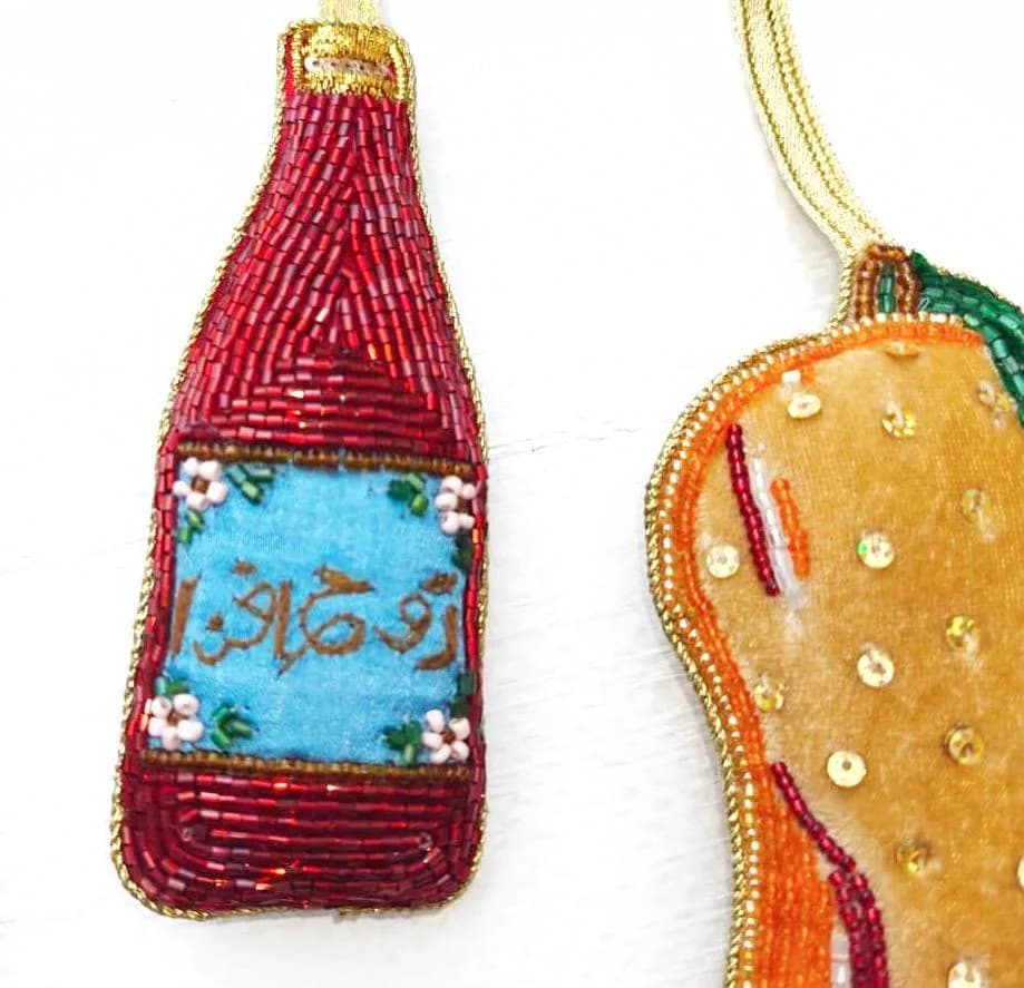 South Asian Ramadan Eid Decor Heirloom Garland Ornaments | Handmade embellished Mosque Islam Arabic Masjid muslim madinah Quran Palestine samosa mango india jalebi roohafza