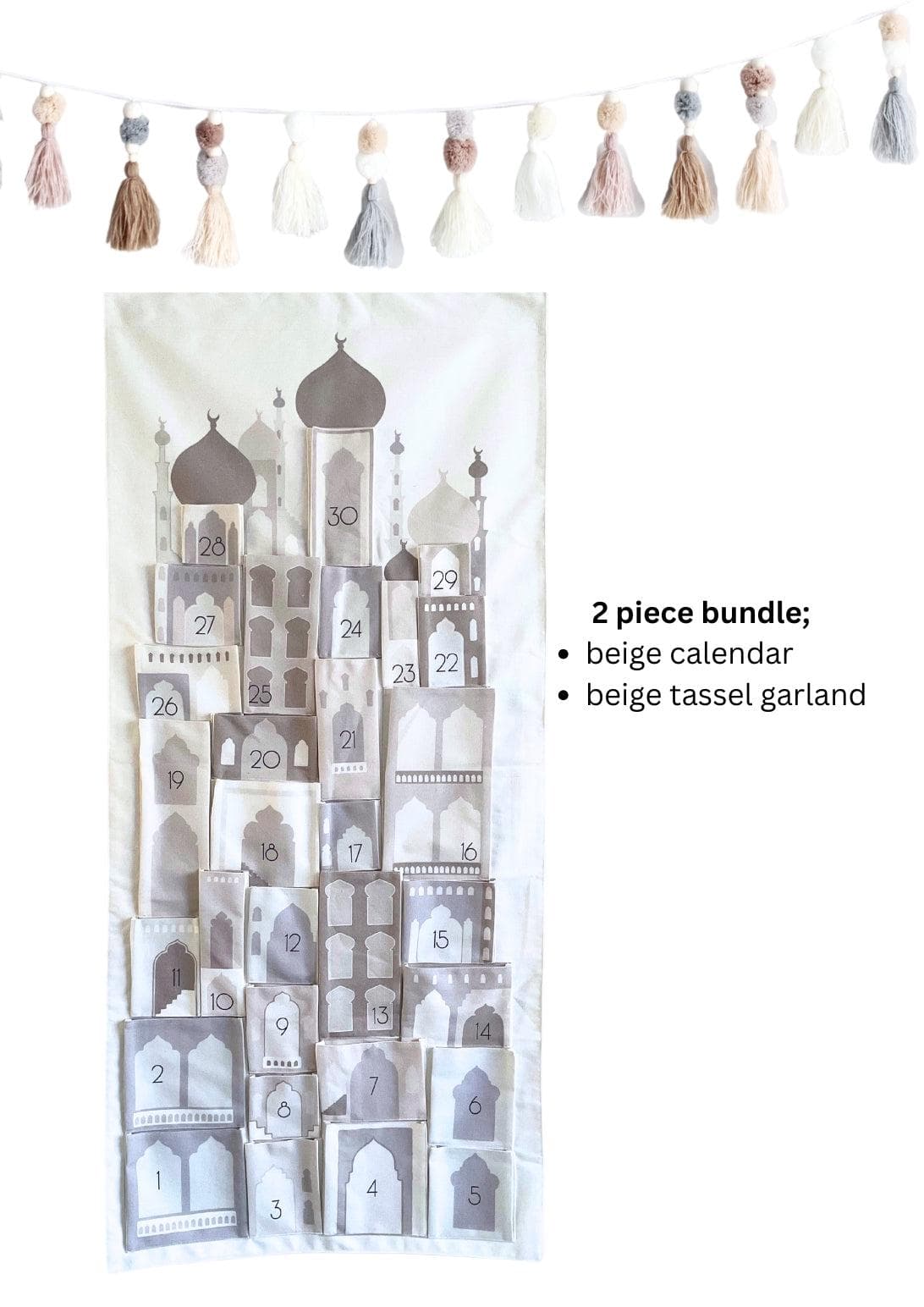 PREORDER Beige / Neutral Mosque 30 Day Pocket Ramadan Good Deed Calendar Eid Ramadan Gift