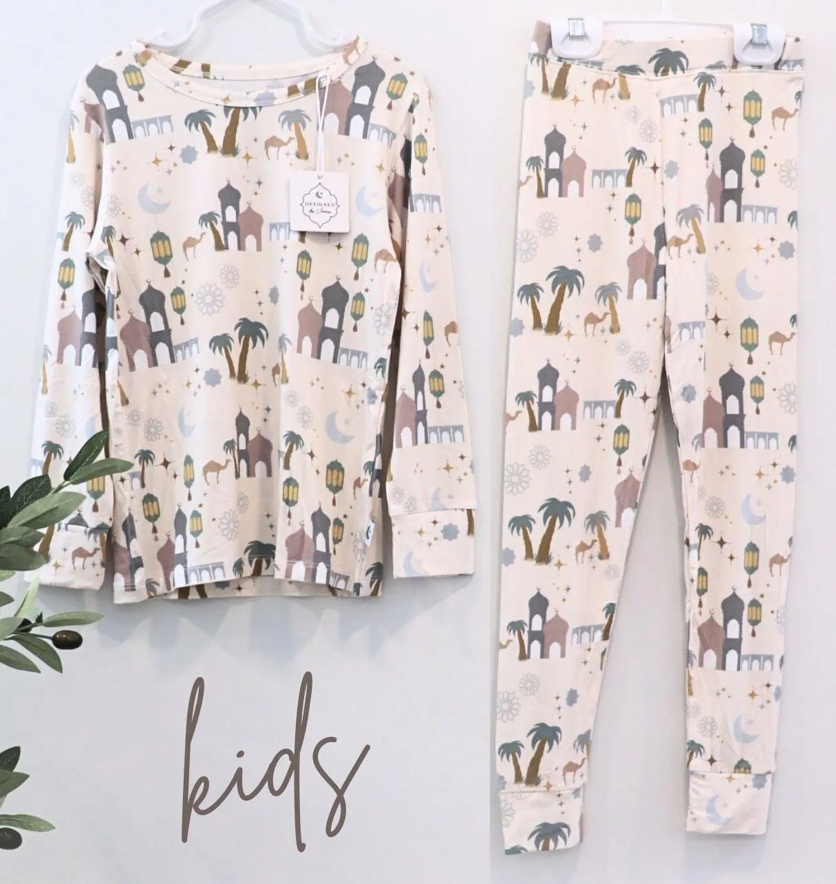Eid Sleeper Onesie or Set of 2 'Moon Light Worship' Family Matching PJ, Soft, Cozy, Mosque, Masjid, Muslim, Arabic, Hajj, Pyjama - image 4