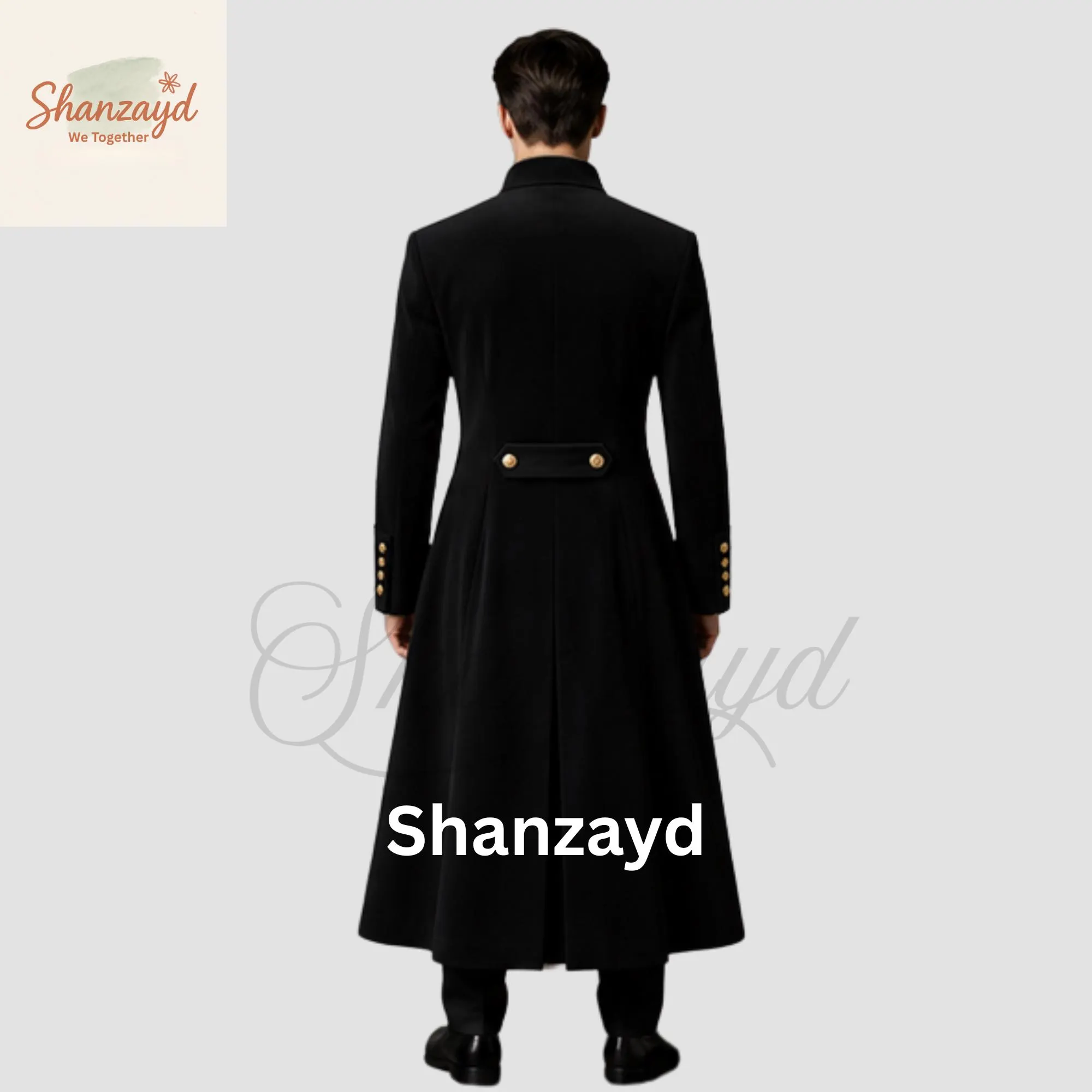 Black Military Coat, Victorian Coat, Gothic Tailcoat , Regency Outfit, Cassock, Wedding Jacket, Gothic Outfit - image 3