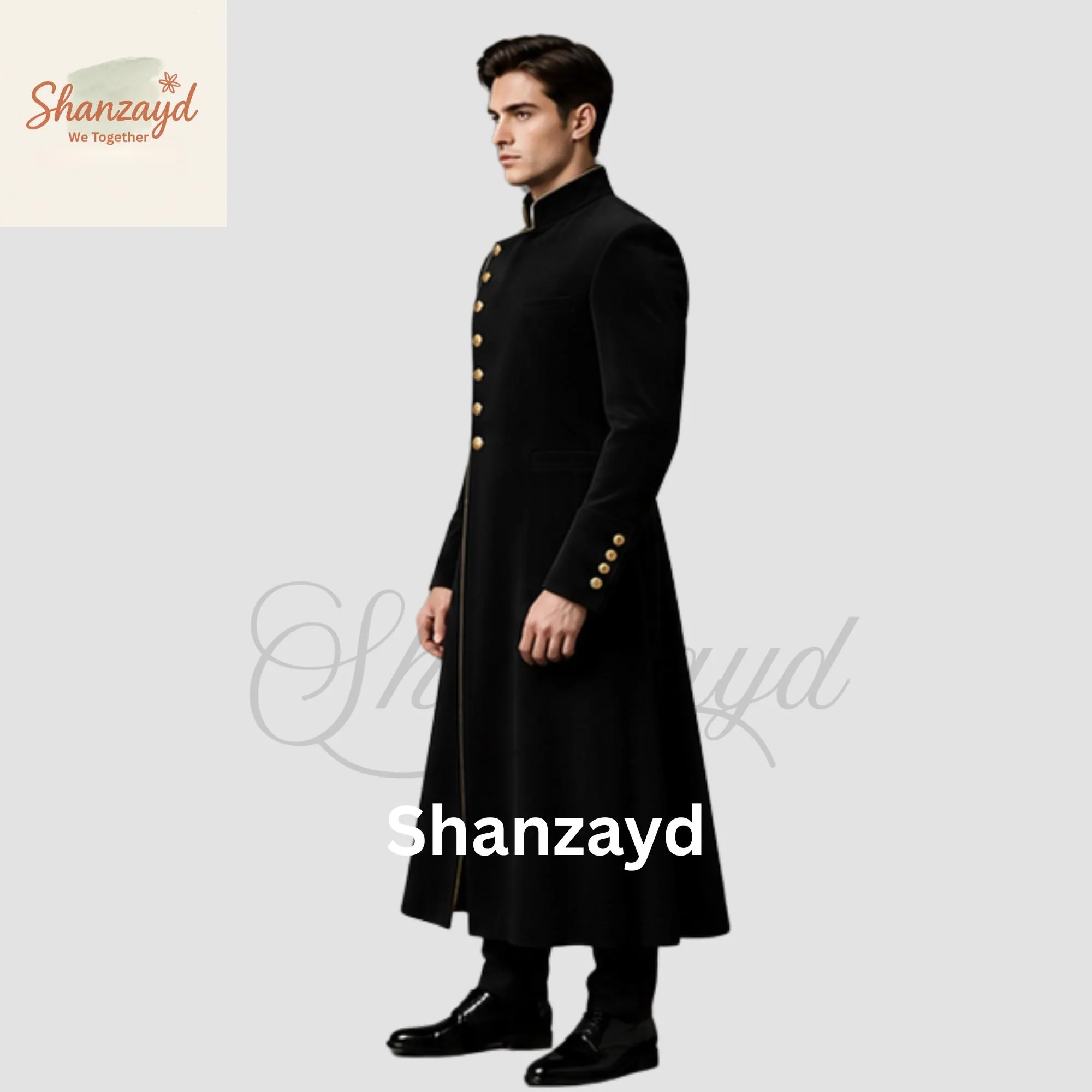 Black Military Coat, Victorian Coat, Gothic Tailcoat , Regency Outfit, Cassock, Wedding Jacket, Gothic Outfit - image 4