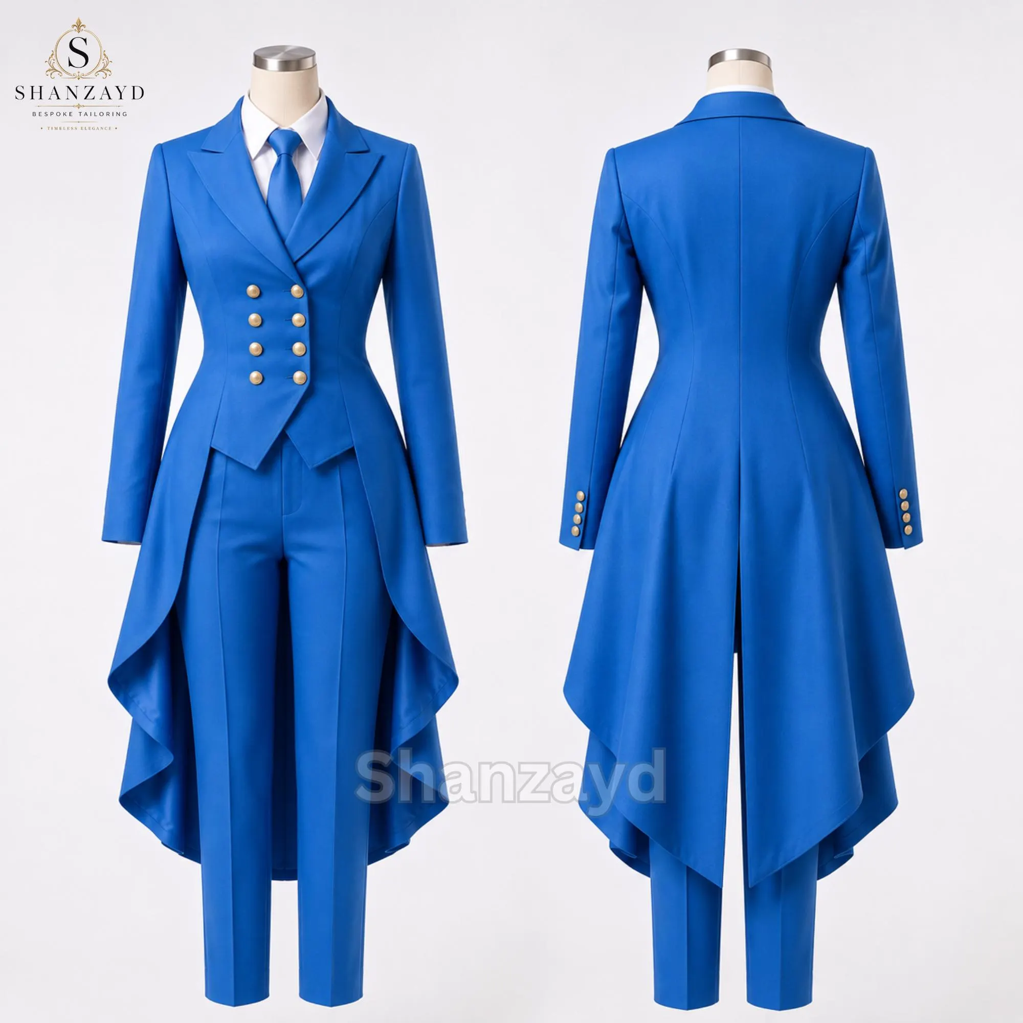 Women Tailcoat Suit, Victorian Tailcoat Pants Suit, Formal Tuxedo Set, Gothic Wedding Suit, Steampunk Outfit, Custom Tailored Clothing - image 4