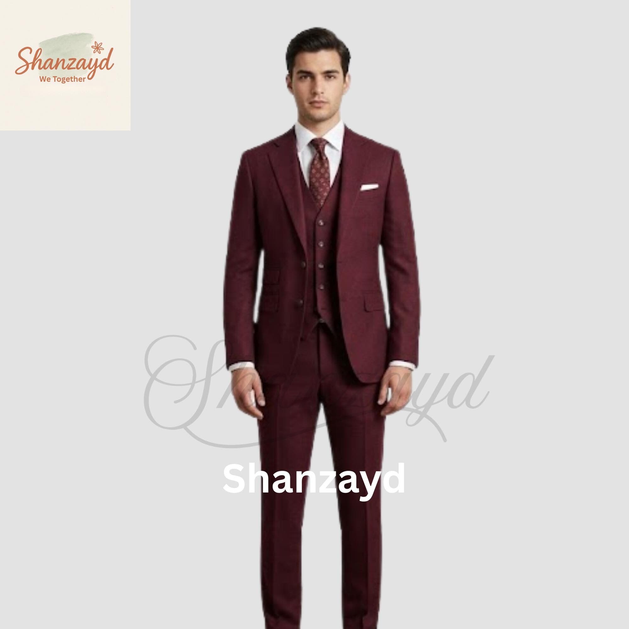 Burgundy 3 Piece Suit Men, Wedding Suit Groom, Slim Fit Formal Suit, Maroon Mens Suit Set, Classic Business Suit, Prom Suit - image 2