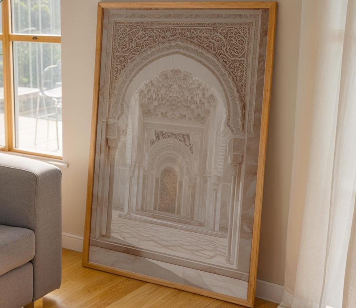 Neutral Islamic Archway Print, Minimalist Mosque Decor (Digital Download)