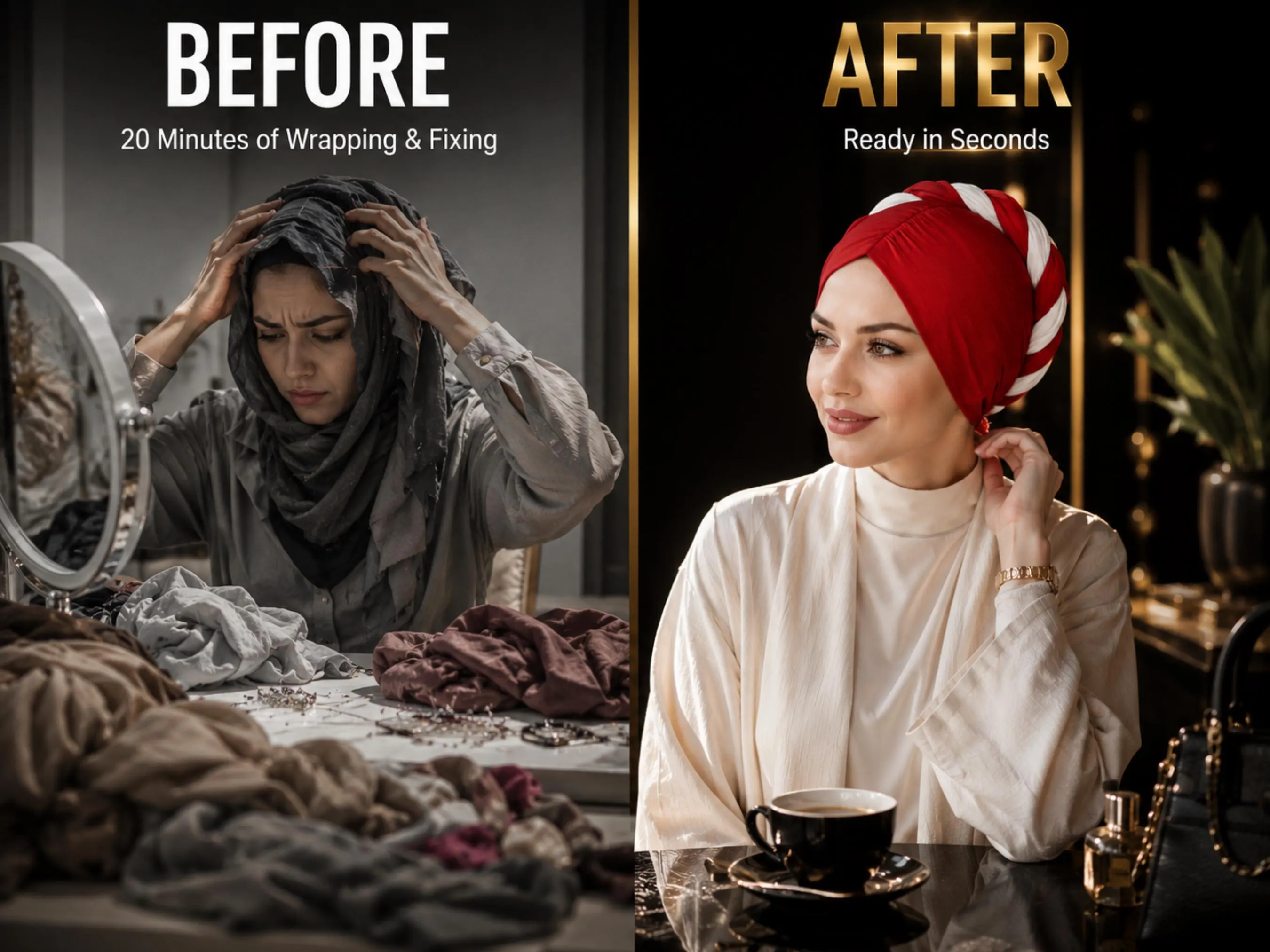 Luxury Instant Turban | Soft Stretch Fit | Effortless Modest Glam | Ready in Seconds | Pin-Free Comfort | Breathable Elegant Wrap - image 2