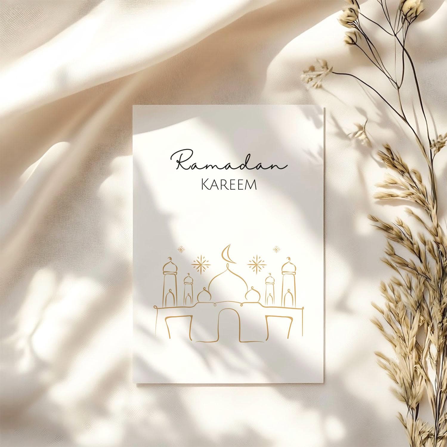 Minimalist Ramadan Greeting Cards: Islamic Line Art, Set of 6 (Digital Download) - image 4