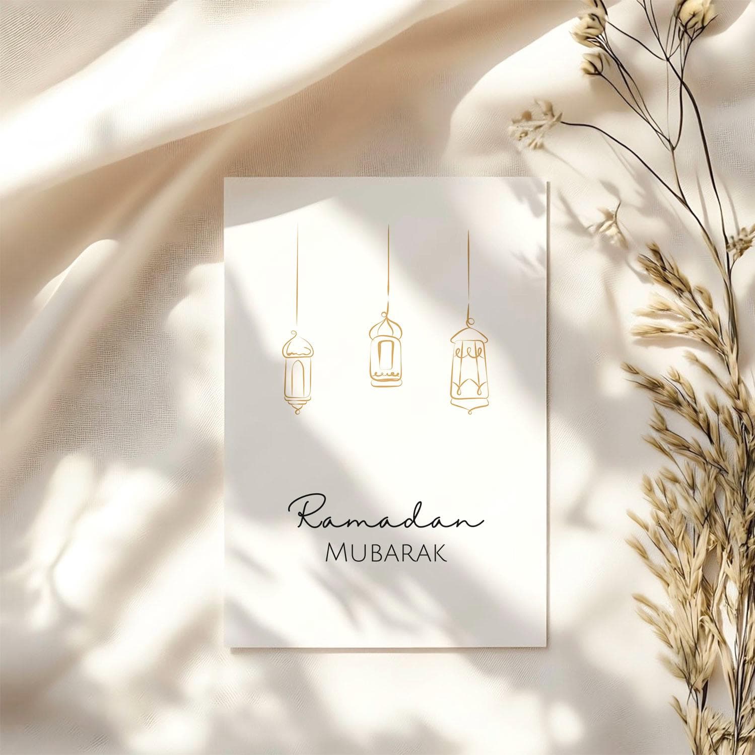 Minimalist Ramadan Greeting Cards: Islamic Line Art, Set of 6 (Digital Download) - image 5