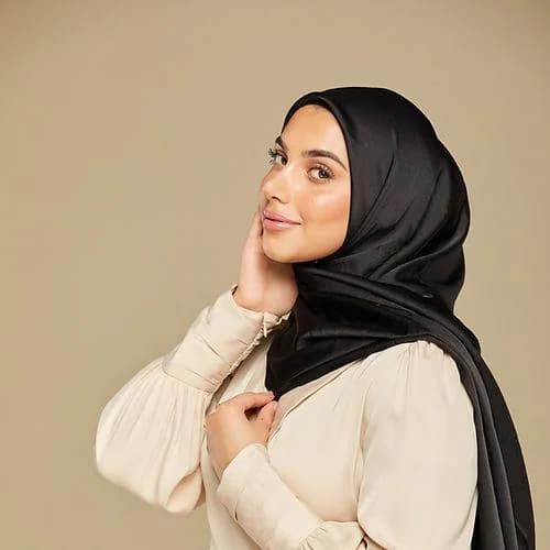 Satin Luxe Hijab - Midnight Black - image 2