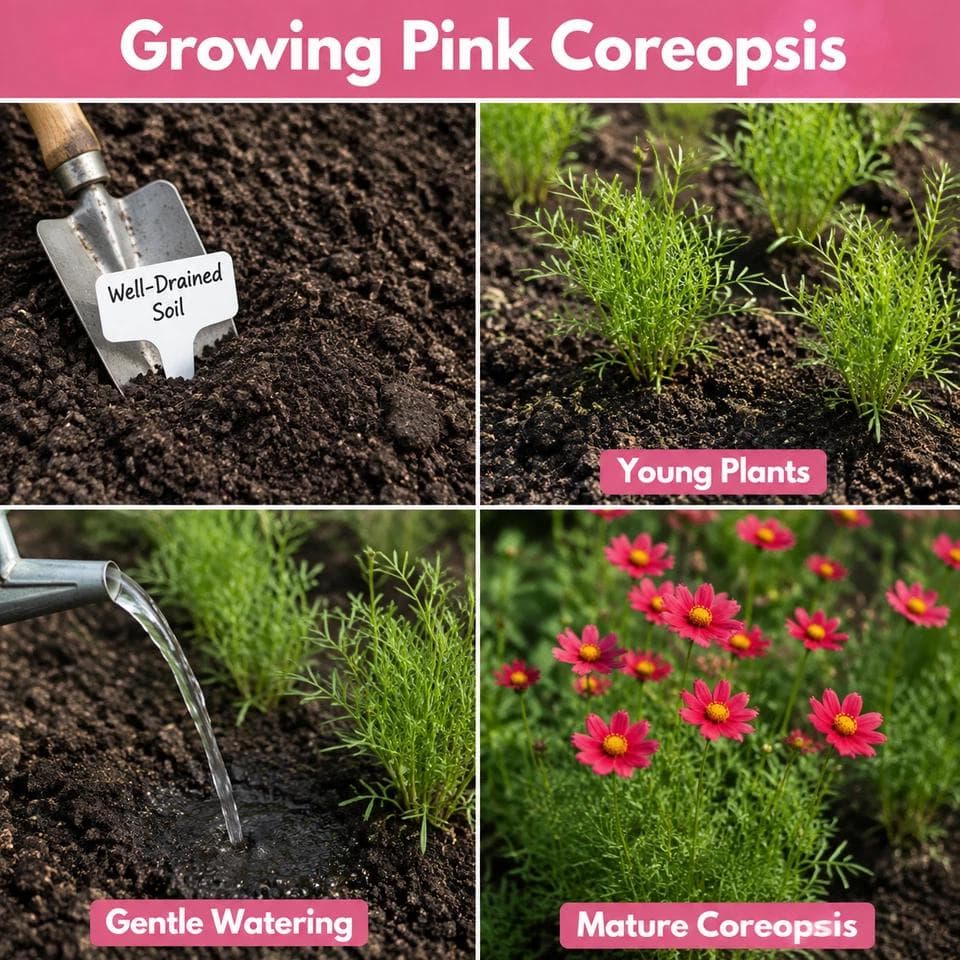 Coreopsis Rosea Seeds, Pink Perennial Flowers, Pollinator Garden Plant, Easy Home Growing, 500 Seeds - image 3