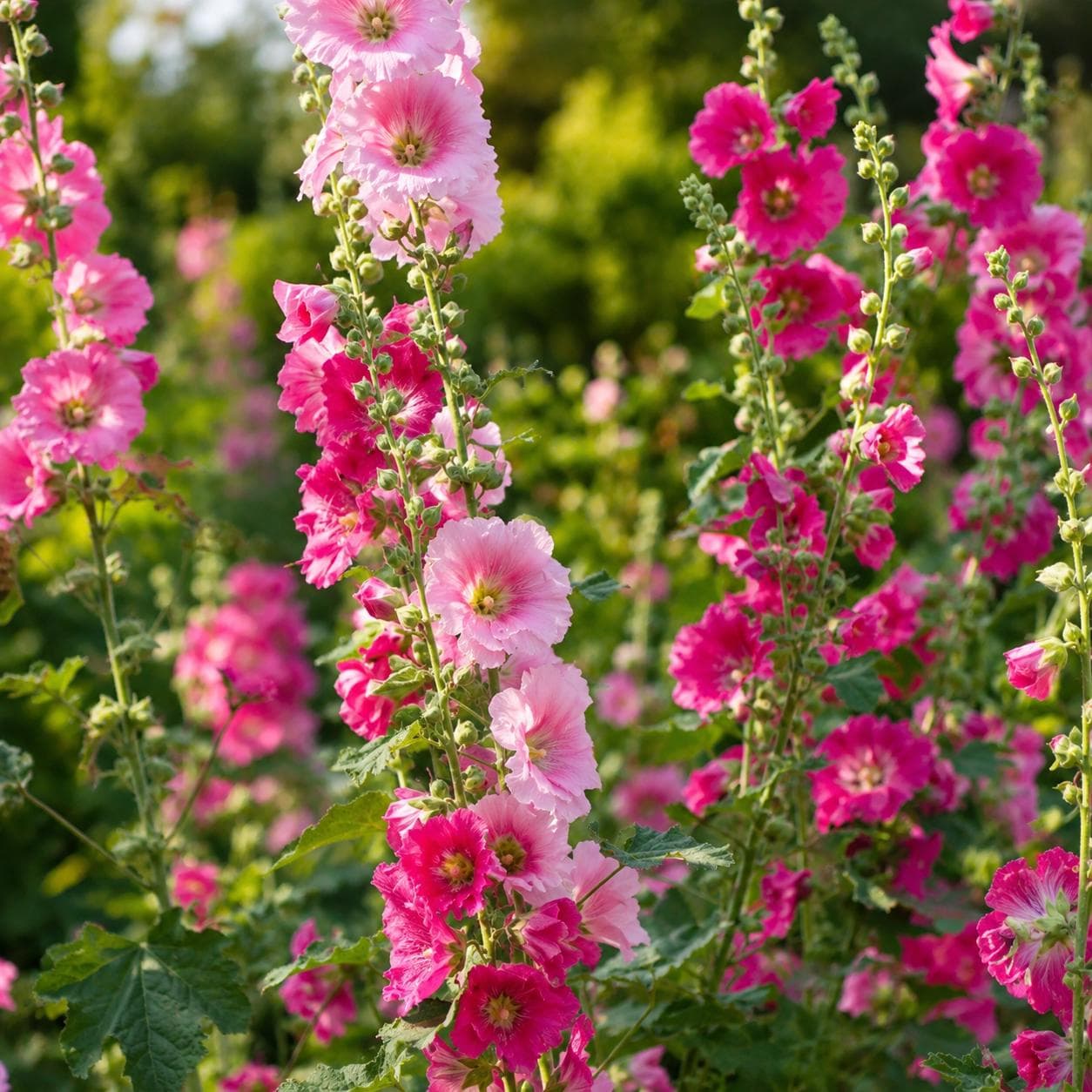 Hollyhock Seeds Mix Alcea Rosea, 50 Heirloom Flower Seeds, Tall Cottage Garden Flowers, Biennial Bloom, Colorful Garden Plants