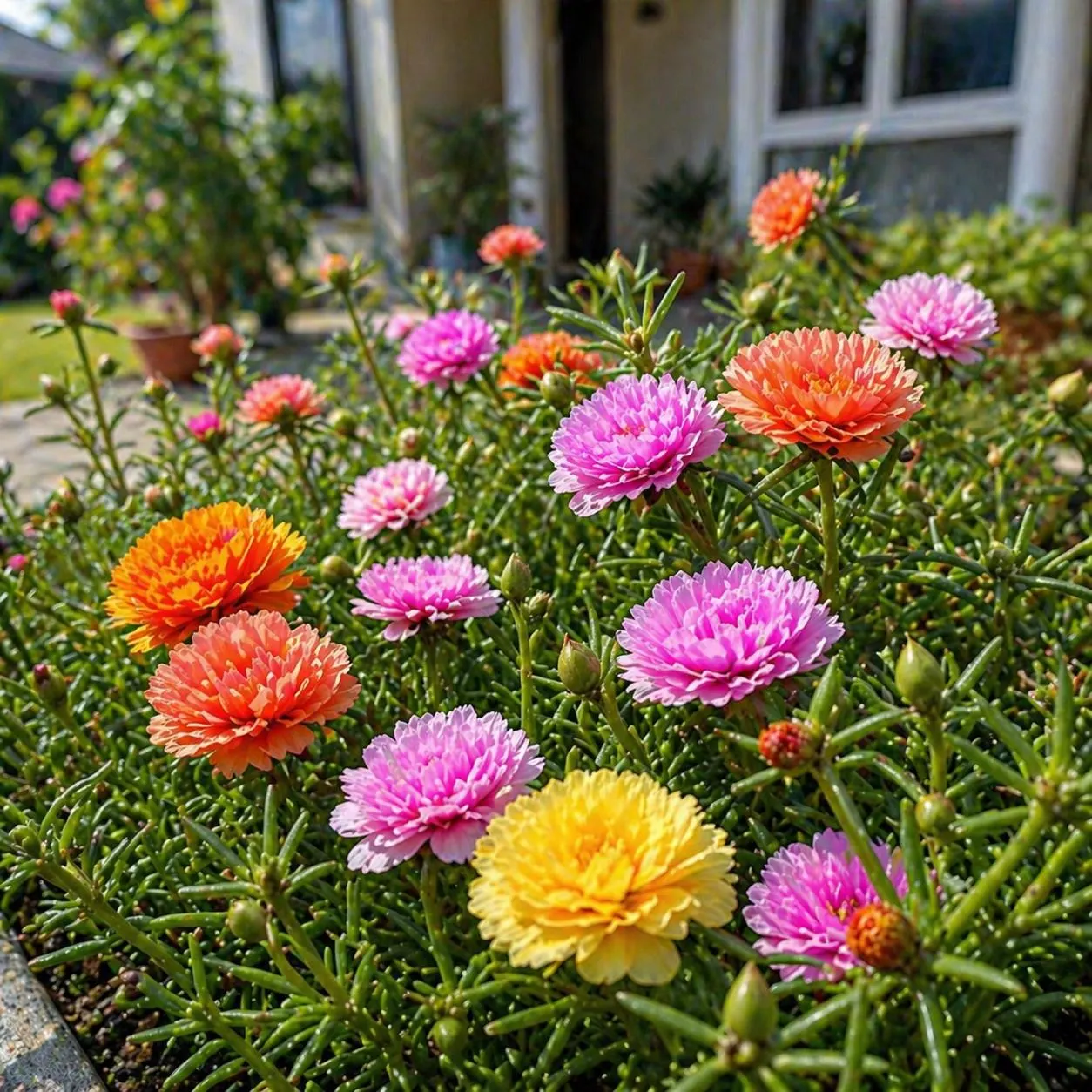 MOSS ROSE SEEDS - 2000 Seeds | PORTULACA DOUBLE MIX (Portulaca grandiflora)