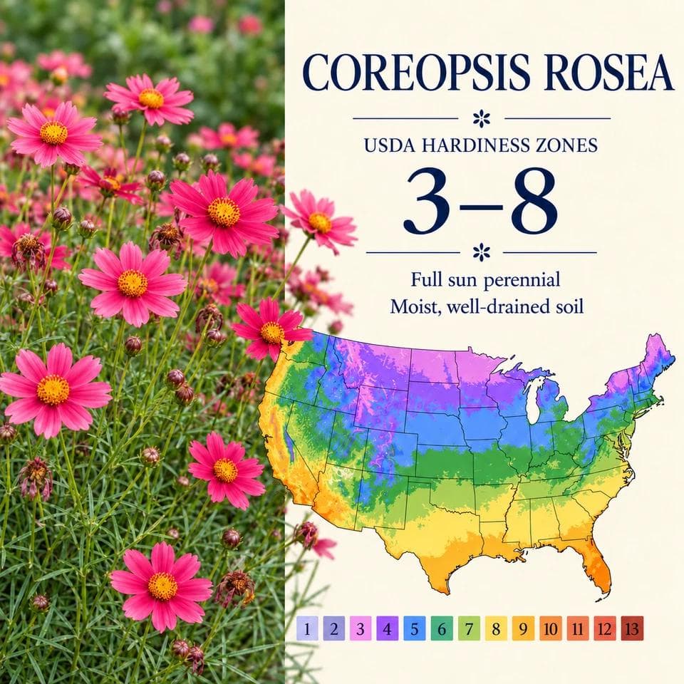 Coreopsis Rosea Seeds, Pink Perennial Flowers, Pollinator Garden Plant, Easy Home Growing, 500 Seeds - image 2