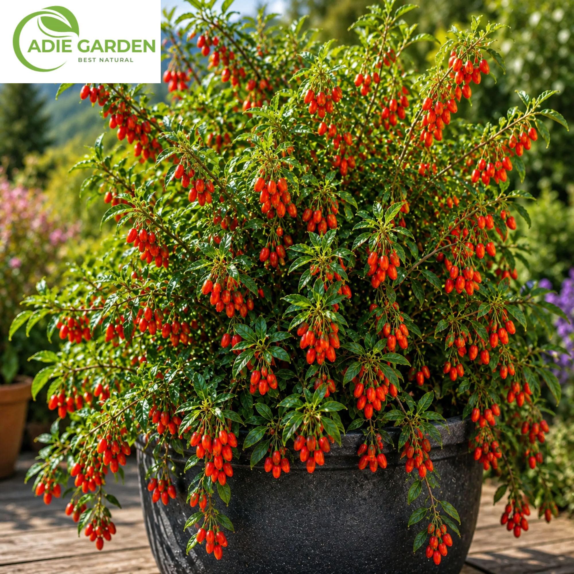 50 Goji Berry Seeds | Chinese Wolfberry Lycium barbarum | Heirloom Non-GMO Perennial Fruit Shrub | Cold Hardy Garden Seeds
