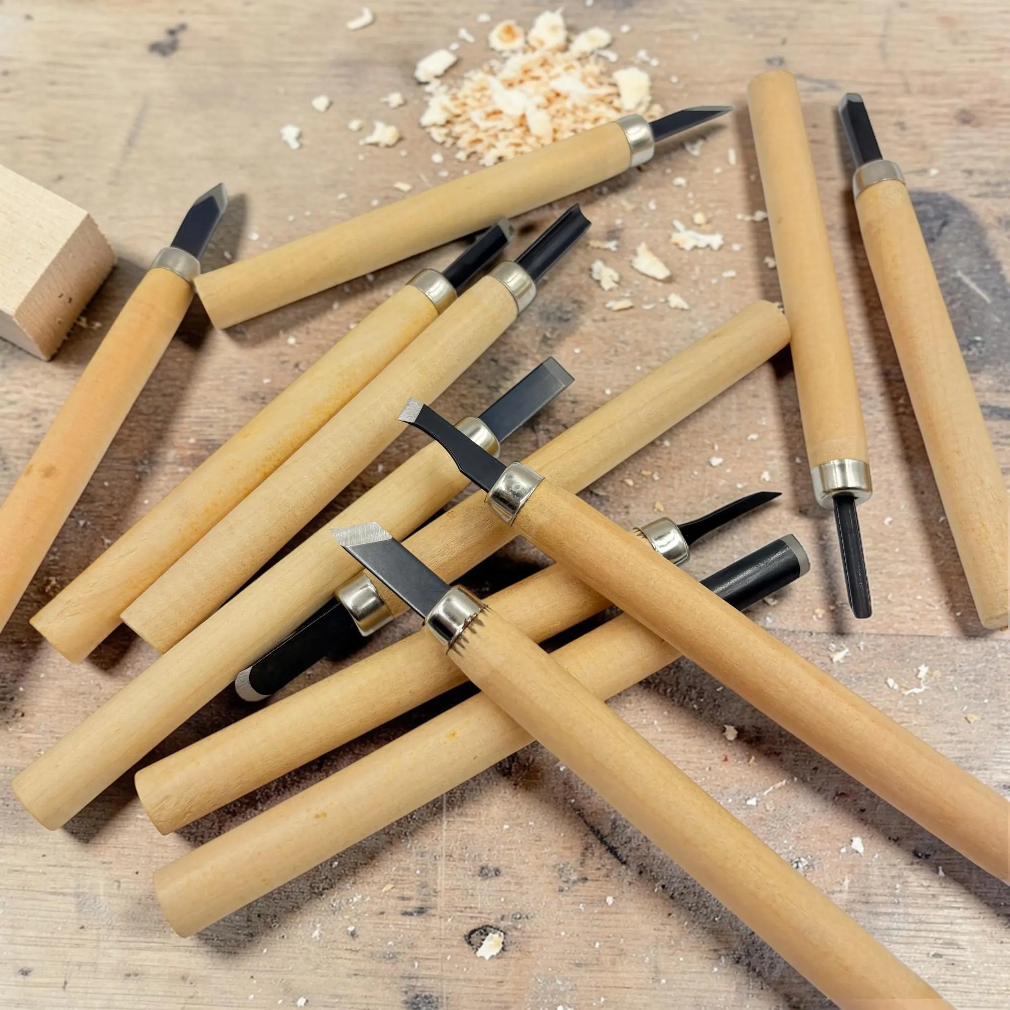 12-Piece Wooden Mini Carving Chisel & Knife Set – Hand Carver Woodworking Tool Kit - image 4