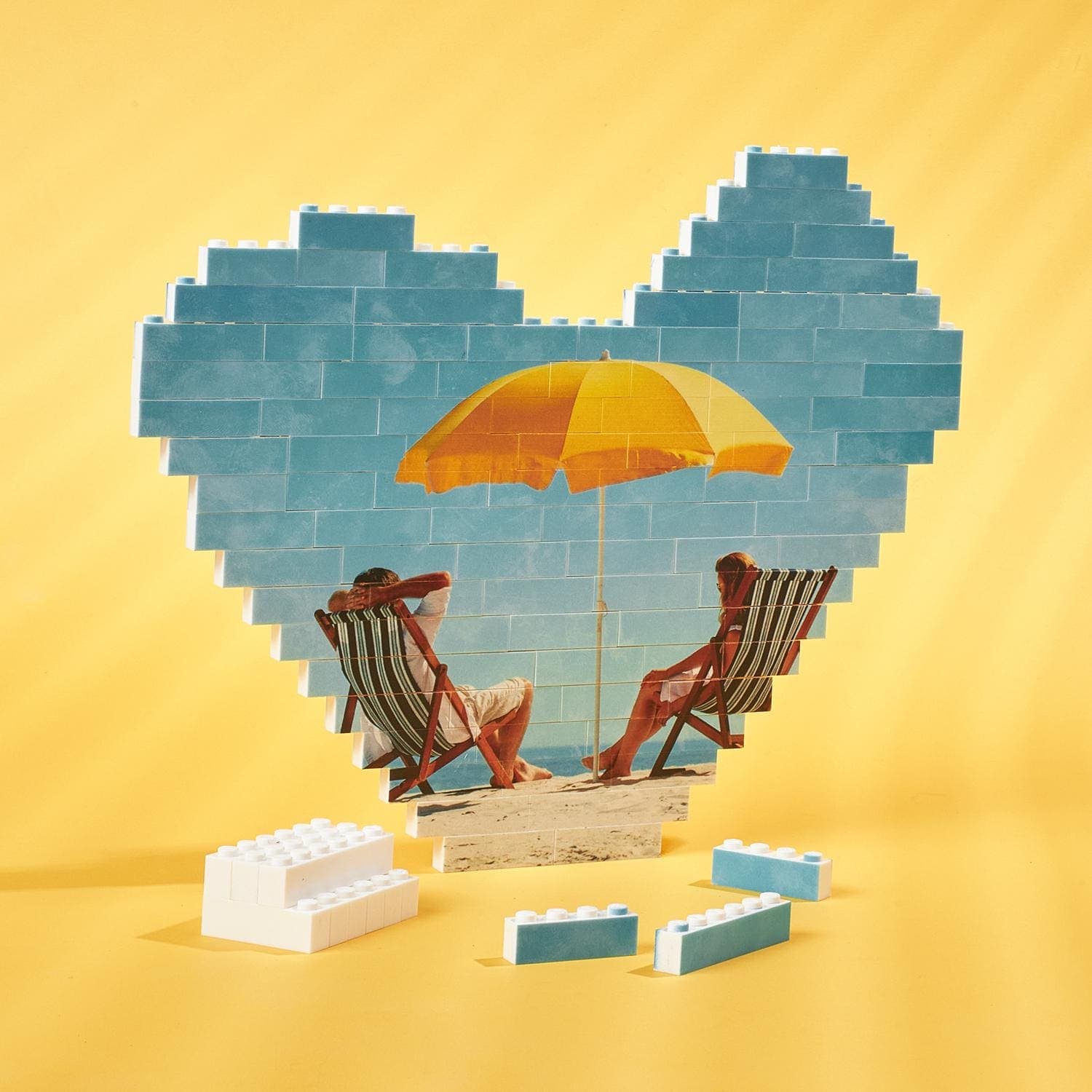 Custom Photo Brick Puzzle Gift with Heart or Rectangle Shape | Personalised Building Block Picture Gift for Couples, Kids & Families EU Made - image 2