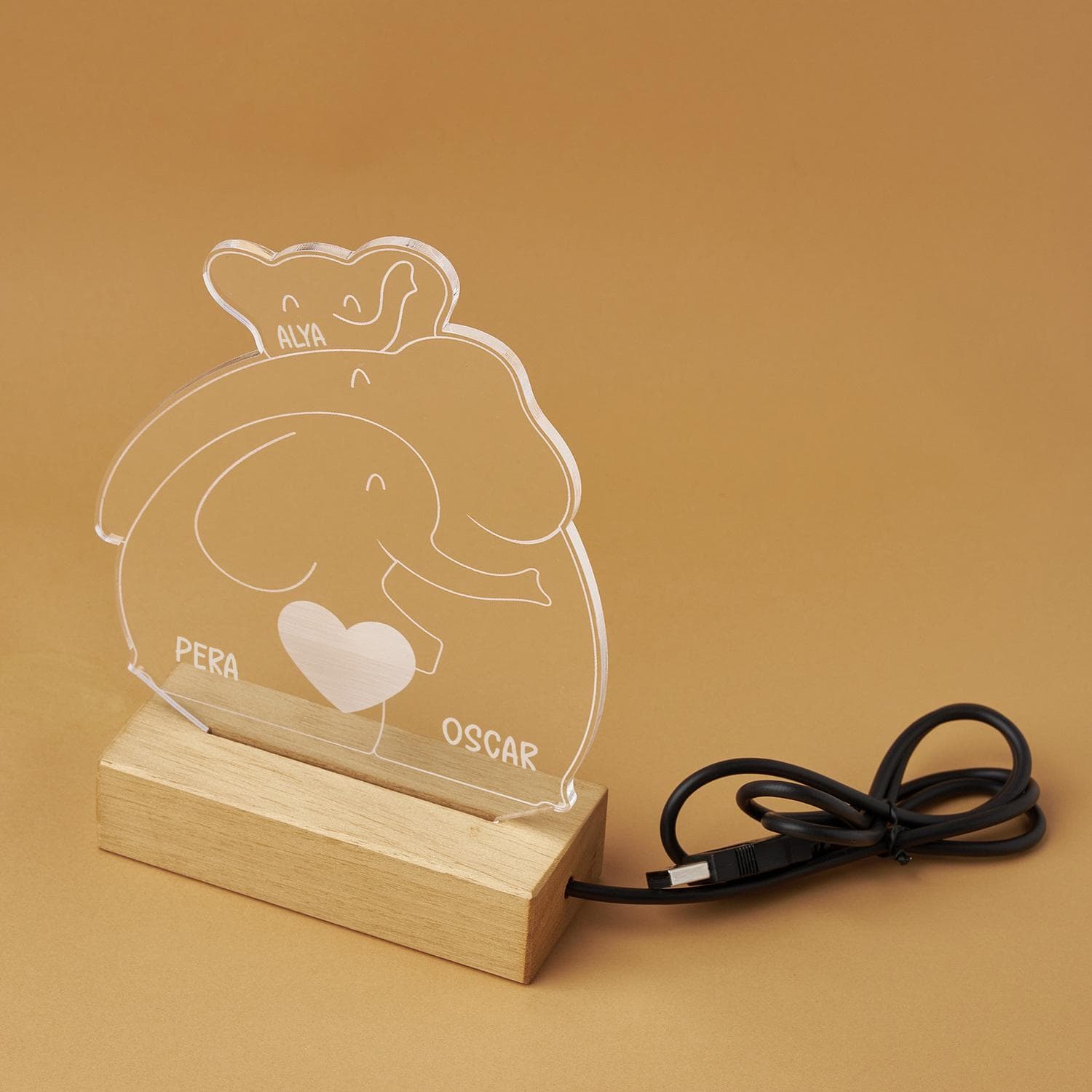 Custom Teddy Bear Family LED Lamp, Personalised Clear Acrylic Night Light, Decorative Ambient Light, Kids Room Decor, Cute Baby Shower Gift - image 3