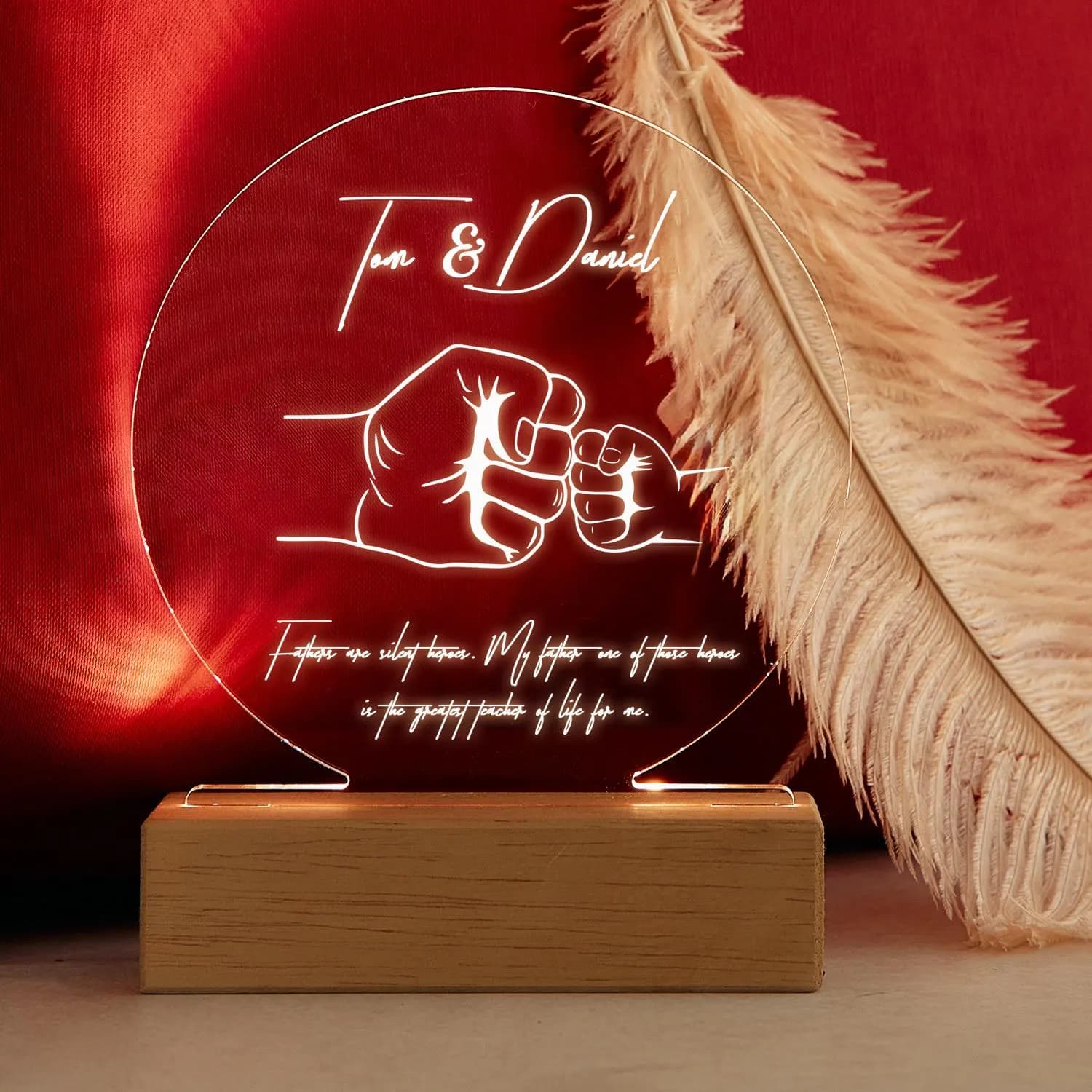 Personalised New Dad LED Lamp – First Father’s Day Gift from Baby, Son, or Daughter – Custom Dad Night Light, Birthday or Christmas Keepsake - image 3