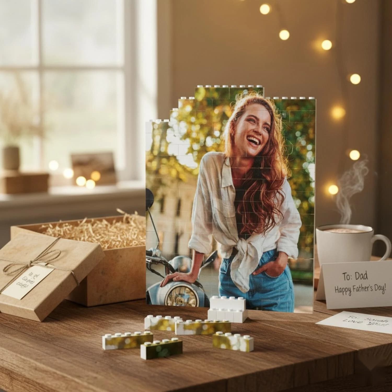 Custom Photo Brick Puzzle Gift with Heart or Rectangle Shape | Personalised Building Block Picture Gift for Couples, Kids & Families EU Made