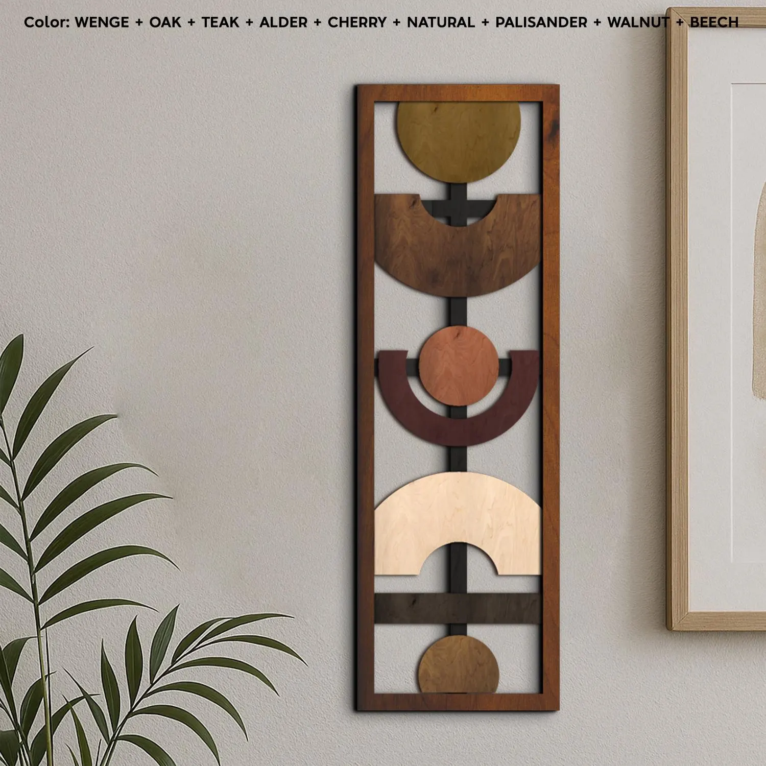 Mid century wood wall art, Abstract wood wall art, Modern wood wall art, Atomic wood wall art, Retro wood wall art, Boho wood wall art - image 4