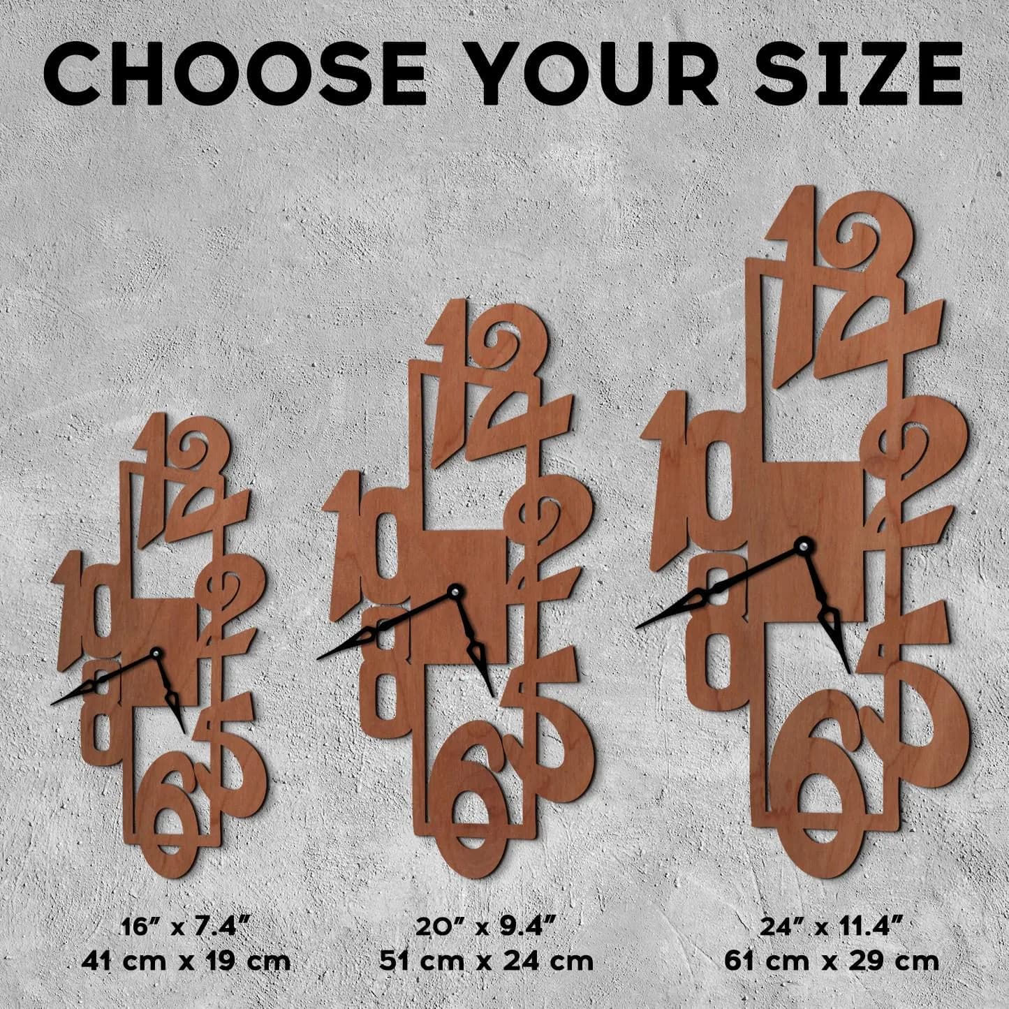Unique Number Wall Clock, Modern Number Wall Clock, Wooden Wall Clock, Large Number Clock, Minimalist Wall Clock, Contemporary Wall Decor - image 5
