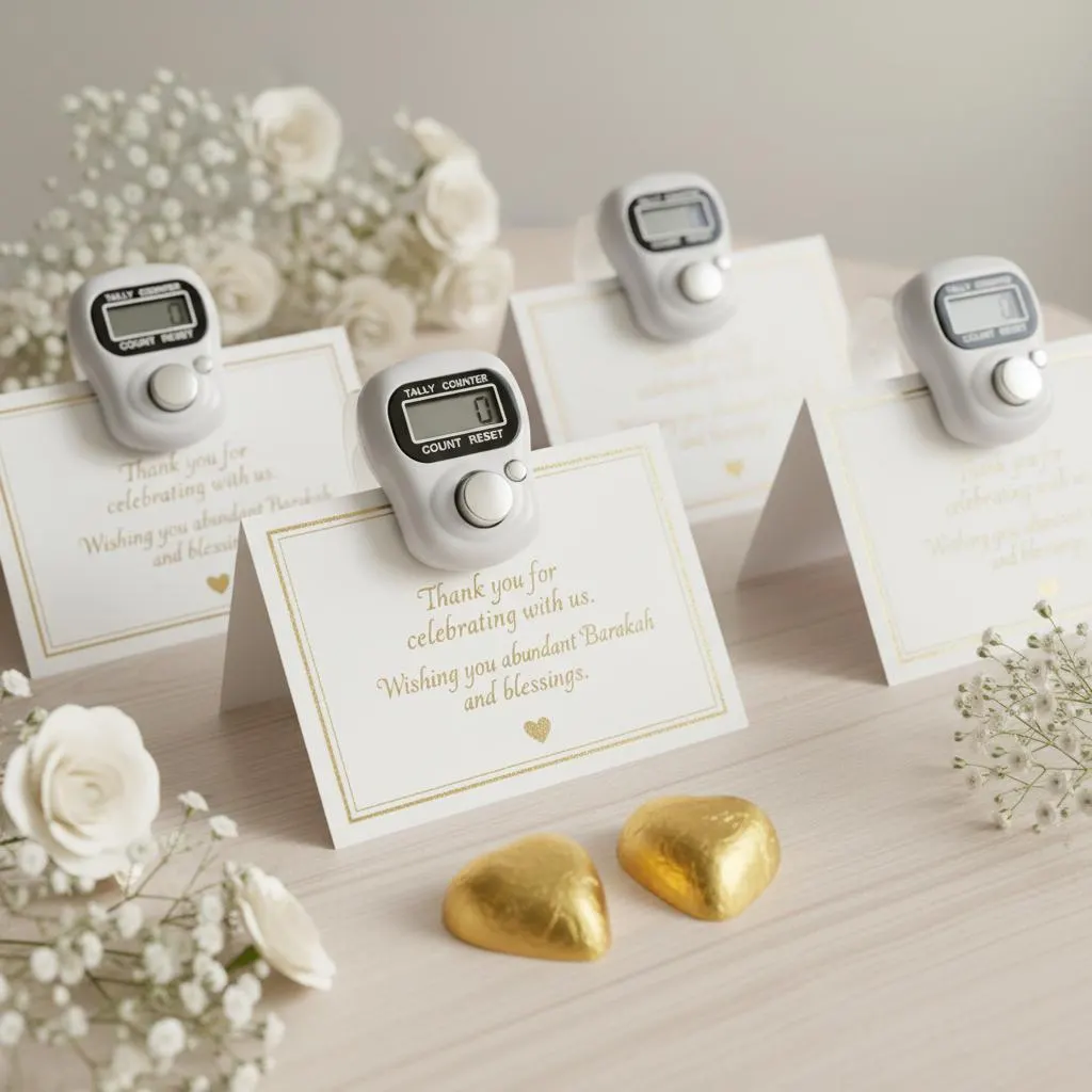 White Tasbih/Dhikr Counters, Nikkah Wedding Engagement Bridal Shower Henna Hajj Umrah Islamic Event Favors Favours - image 3
