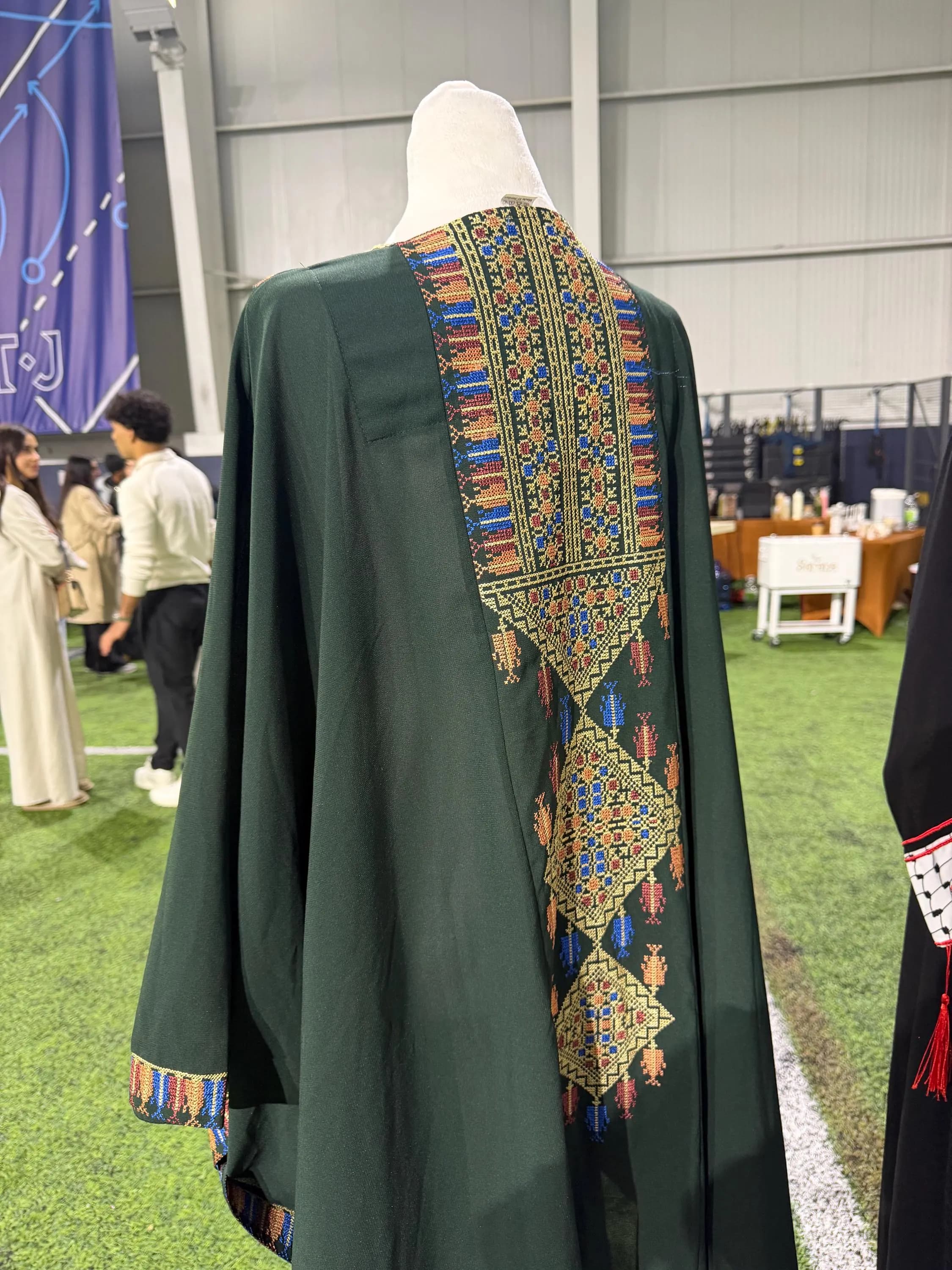 Palestinian Bisht Abaya, Open Tatreez Kaftan, Embroidered Modest Dress - image 4