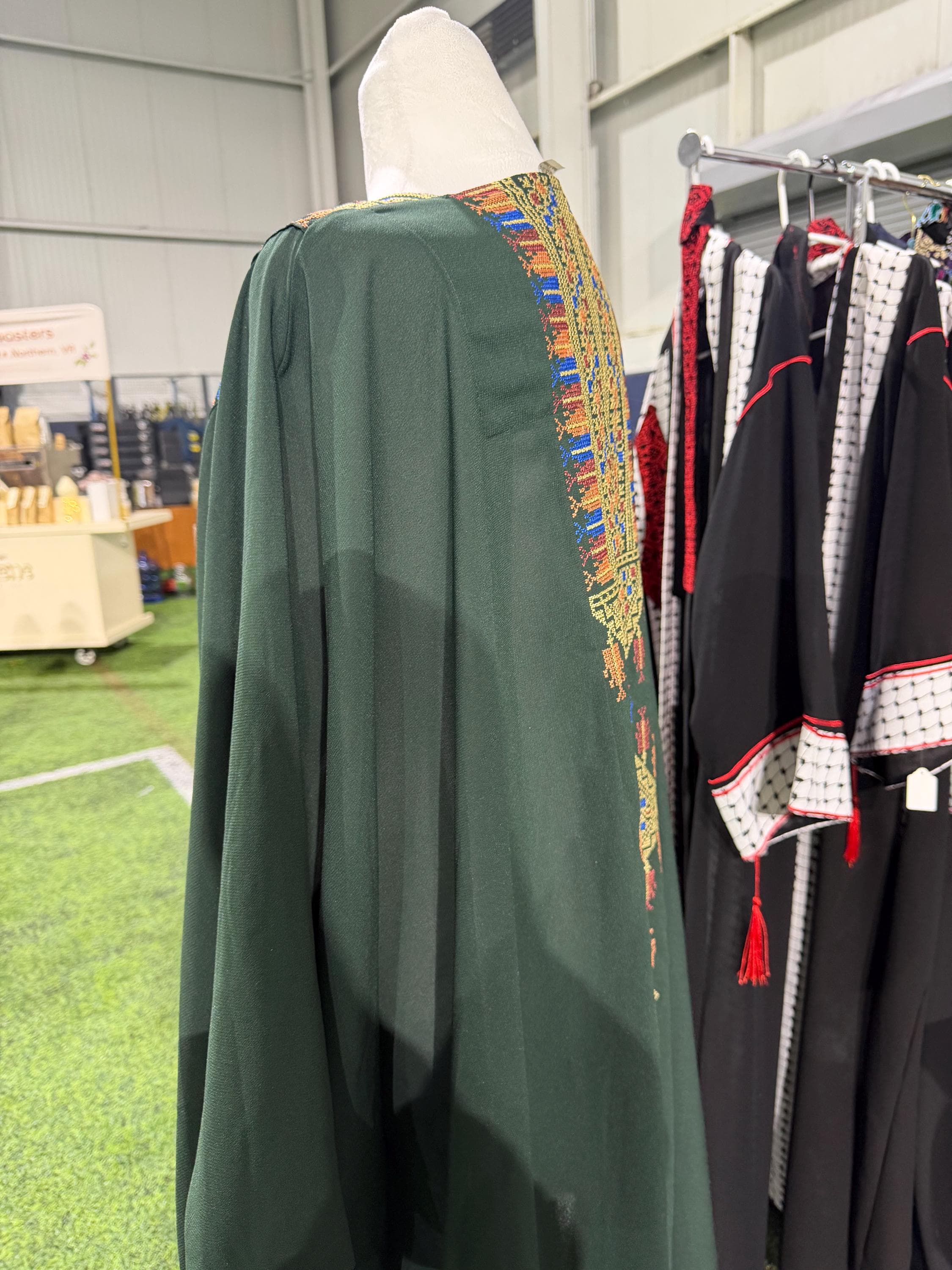 Palestinian Bisht Abaya, Open Tatreez Kaftan, Embroidered Modest Dress - image 5