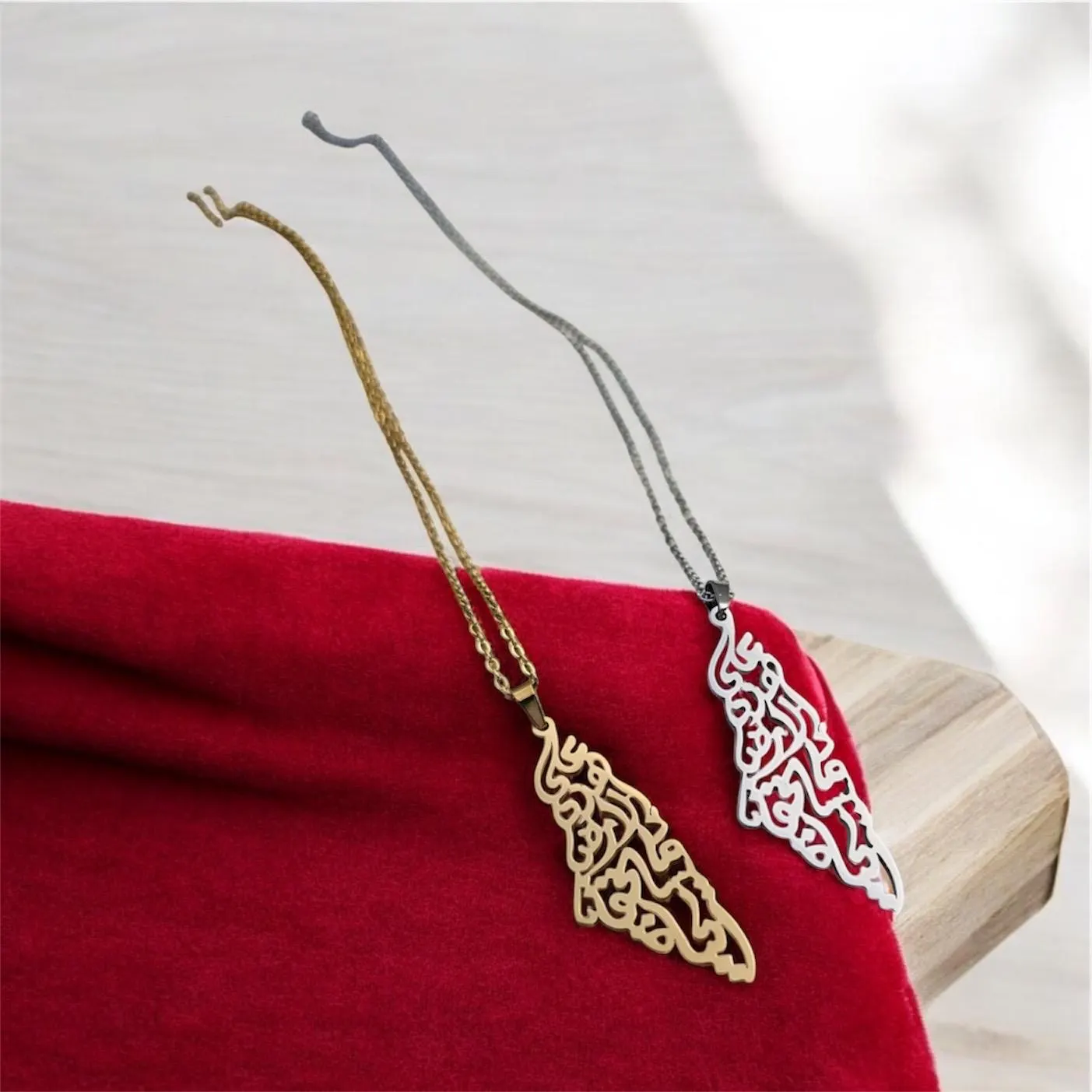 Palestine necklace , stainless steel,Gold silver Necklace - image 2
