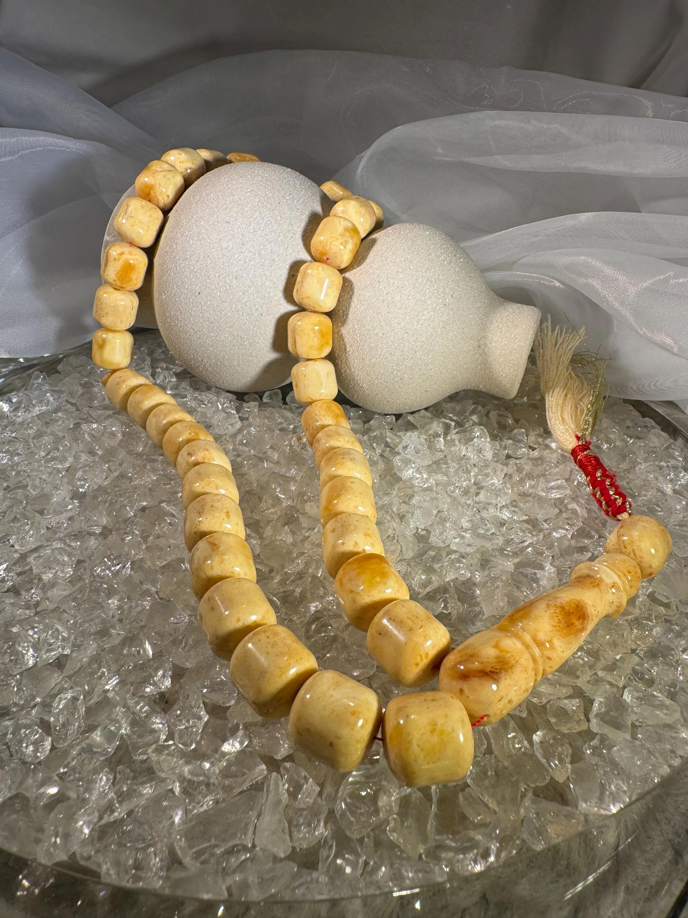 White Tiger Amber Tasbih – Butterscotch Kaliningrad Prayer Beads