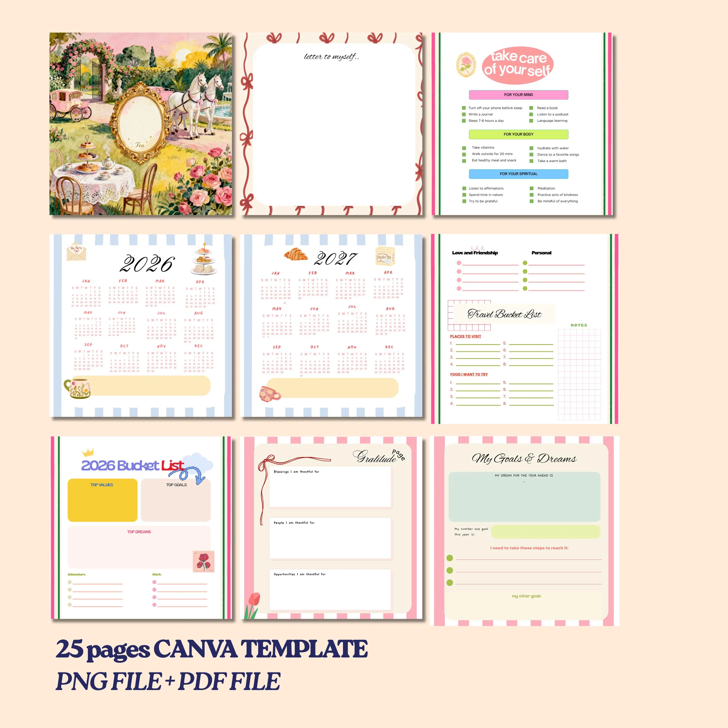 Regency Tea Party Digital Planner: Coquette, Vintage Style (Digital Download) - image 3