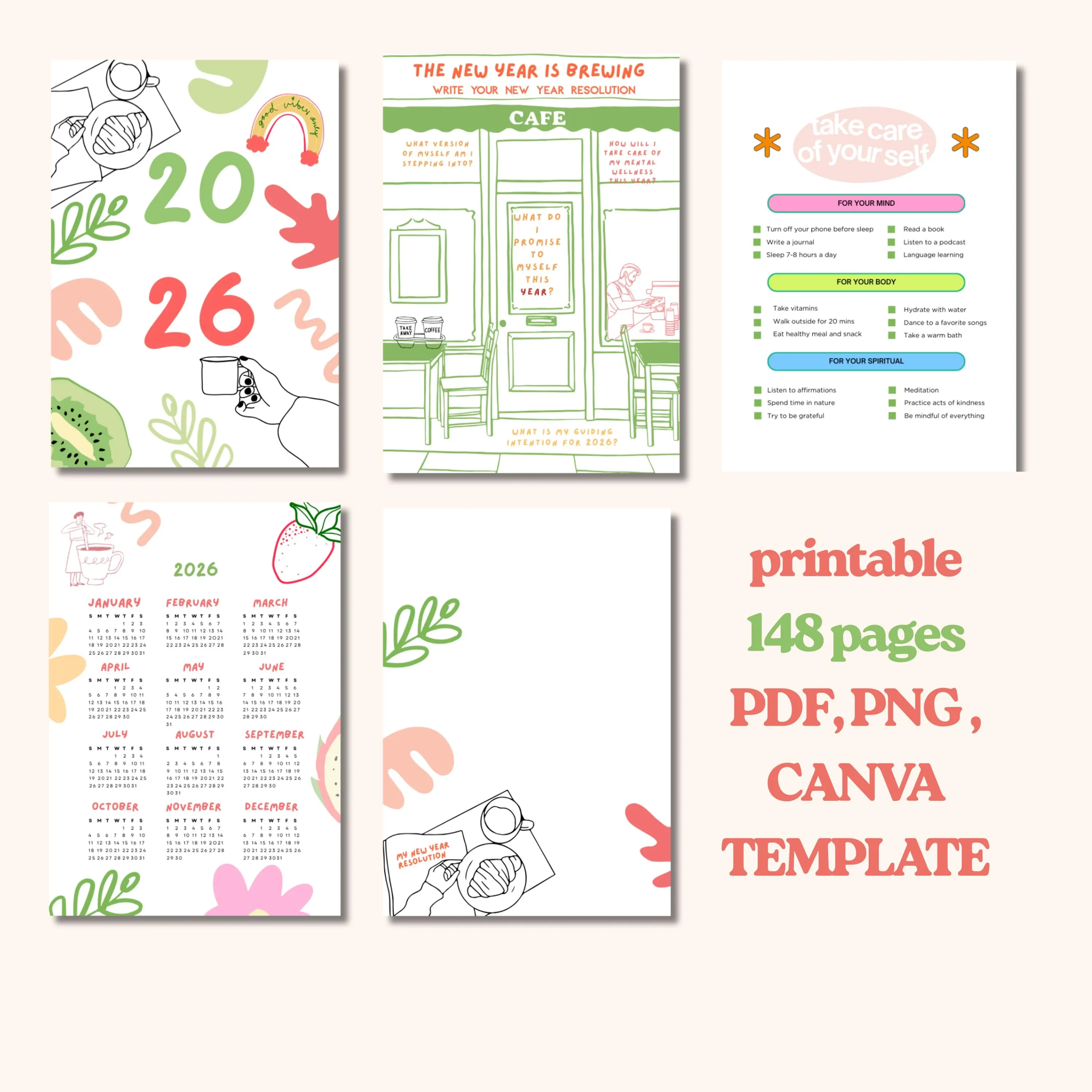 2026 Planner: Daily, Weekly, Monthly Calendar (Editable Canva Template, Printable PDF) - image 3