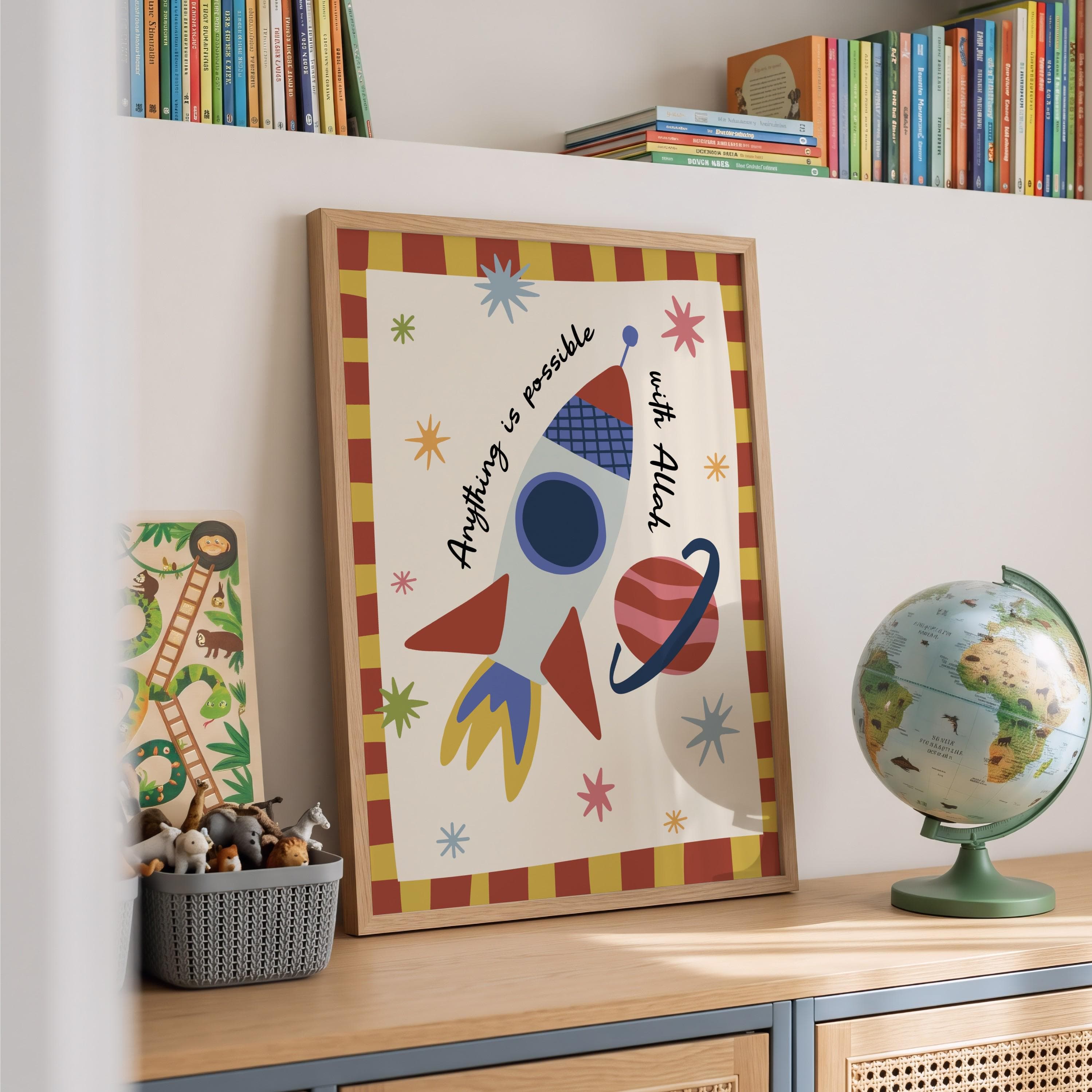 Islamic Nursery Wall Art, Trendy Whimsical Poster, Muslim Kids Room Decor, Digital Download - image 5