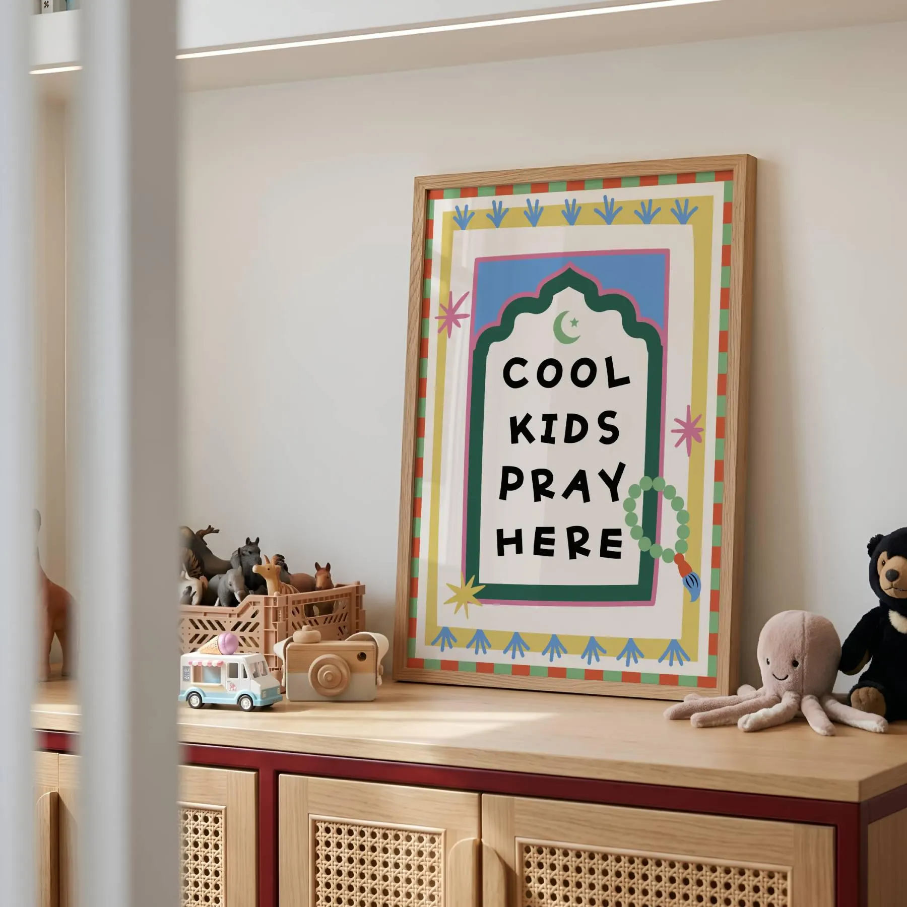Islamic Kids Prayer Room Poster, Muslim Nursery Wall Art, Printed & Framed - image 4