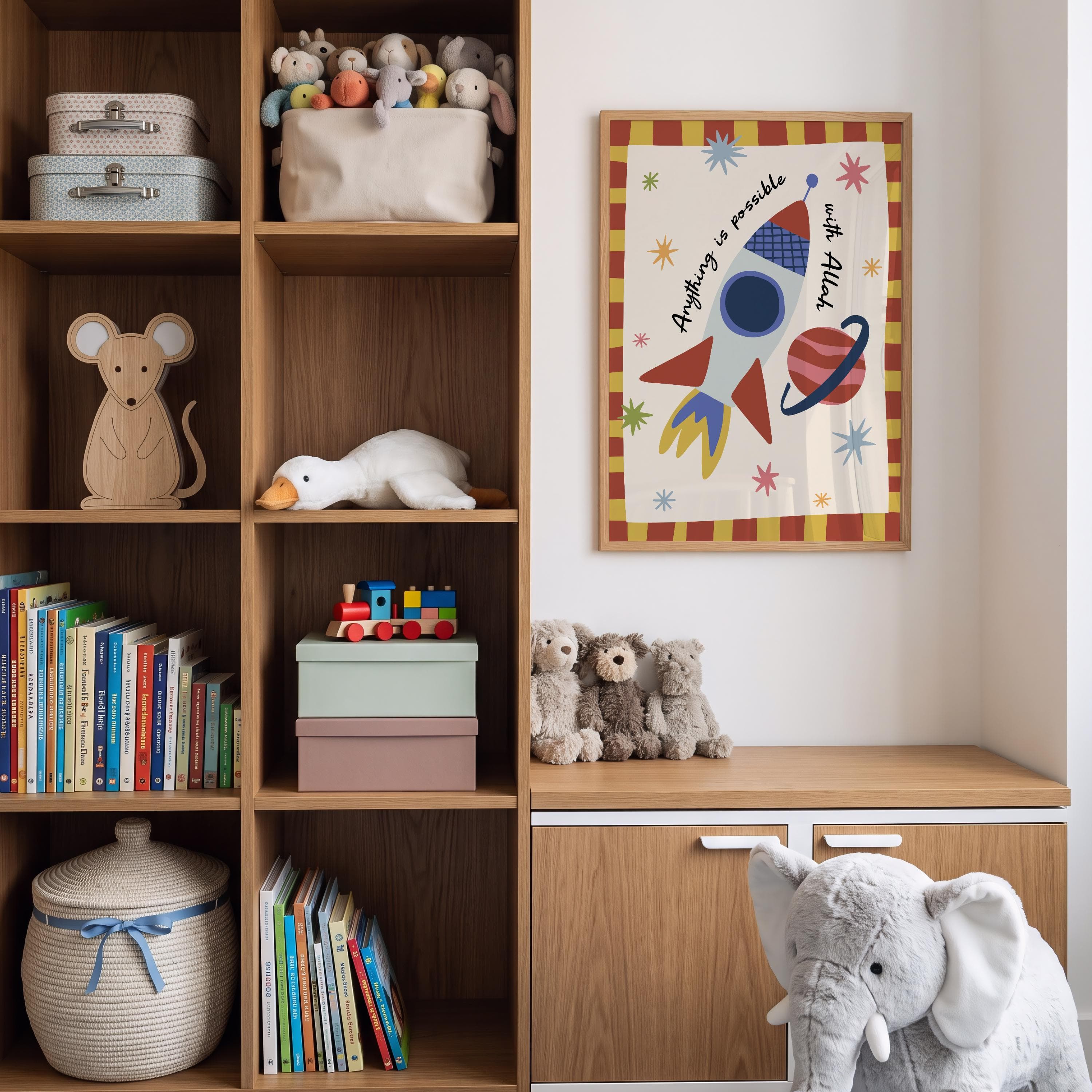 Islamic Nursery Wall Art, Trendy Whimsical Poster, Muslim Kids Room Decor, Digital Download - image 4