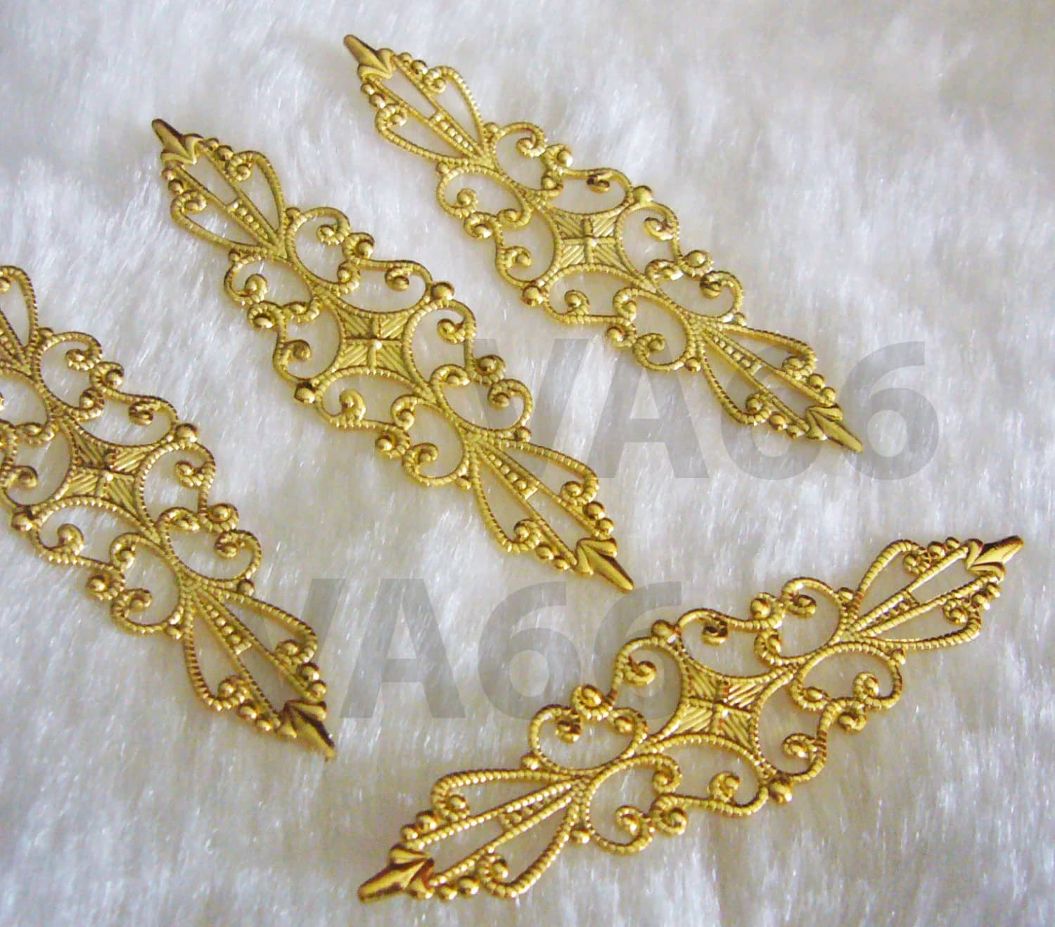 DIY Gold Filigree Lace Extension Chandelier Earrings Necklace Parts 4p DIY Findings Jewelry Making Parts spare Accessories, 58mm Spacers A3 - image 3