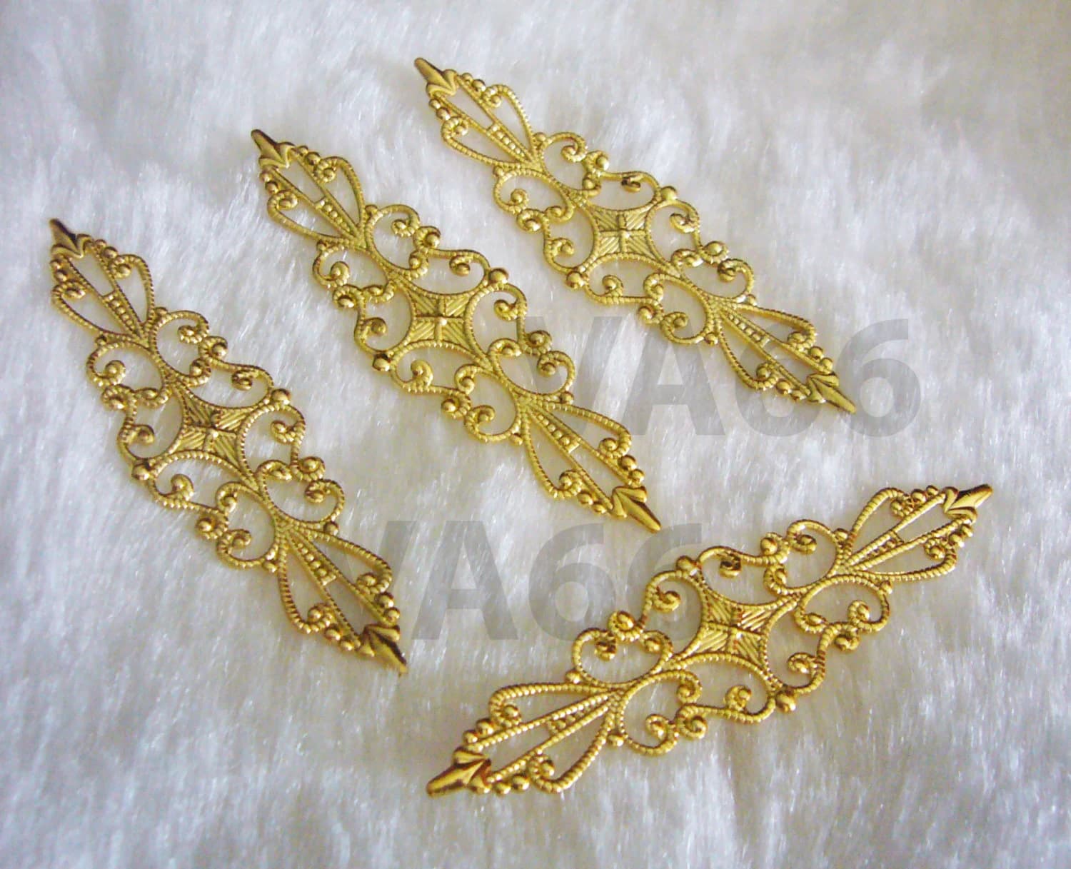DIY Gold Filigree Lace Extension Chandelier Earrings Necklace Parts 4p DIY Findings Jewelry Making Parts spare Accessories, 58mm Spacers A3 - image 4