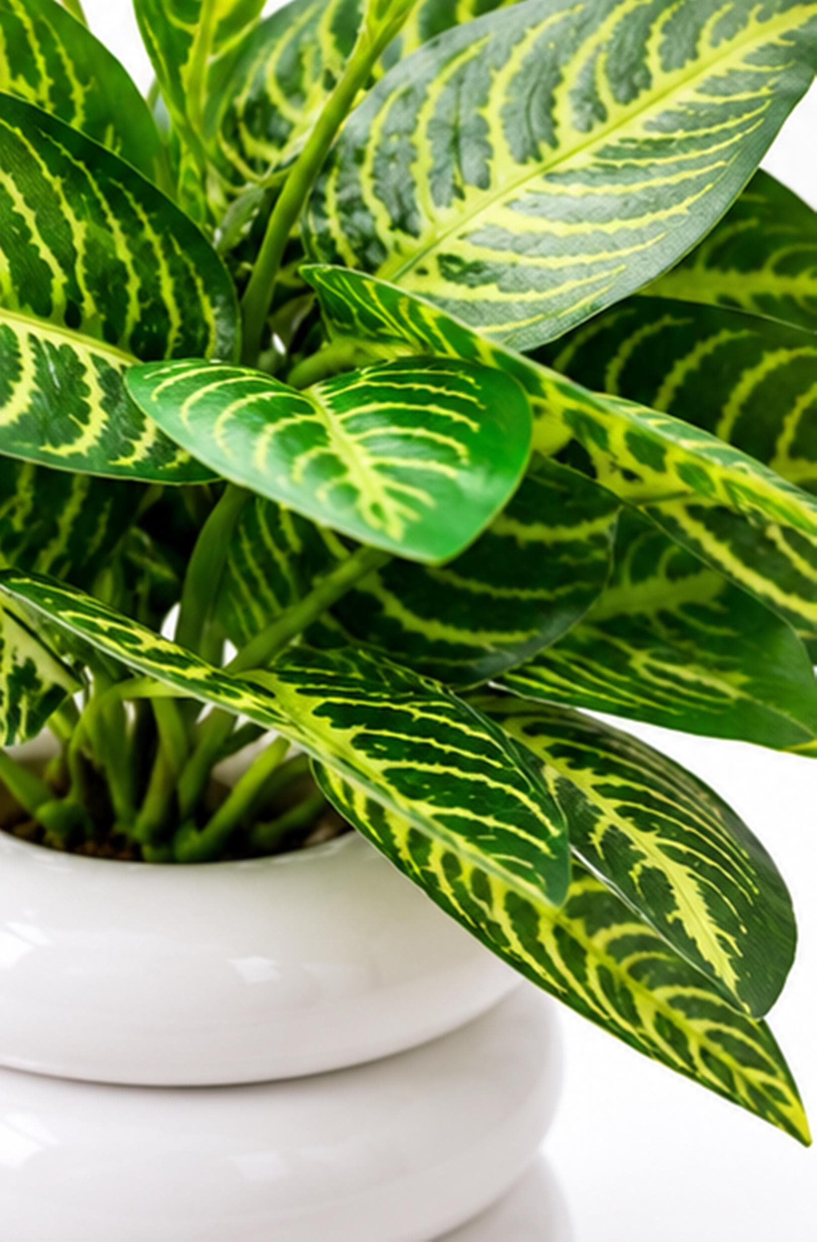 Small Potted Plants, Artificial Mini Tropical Foliage in White Pots - image 5