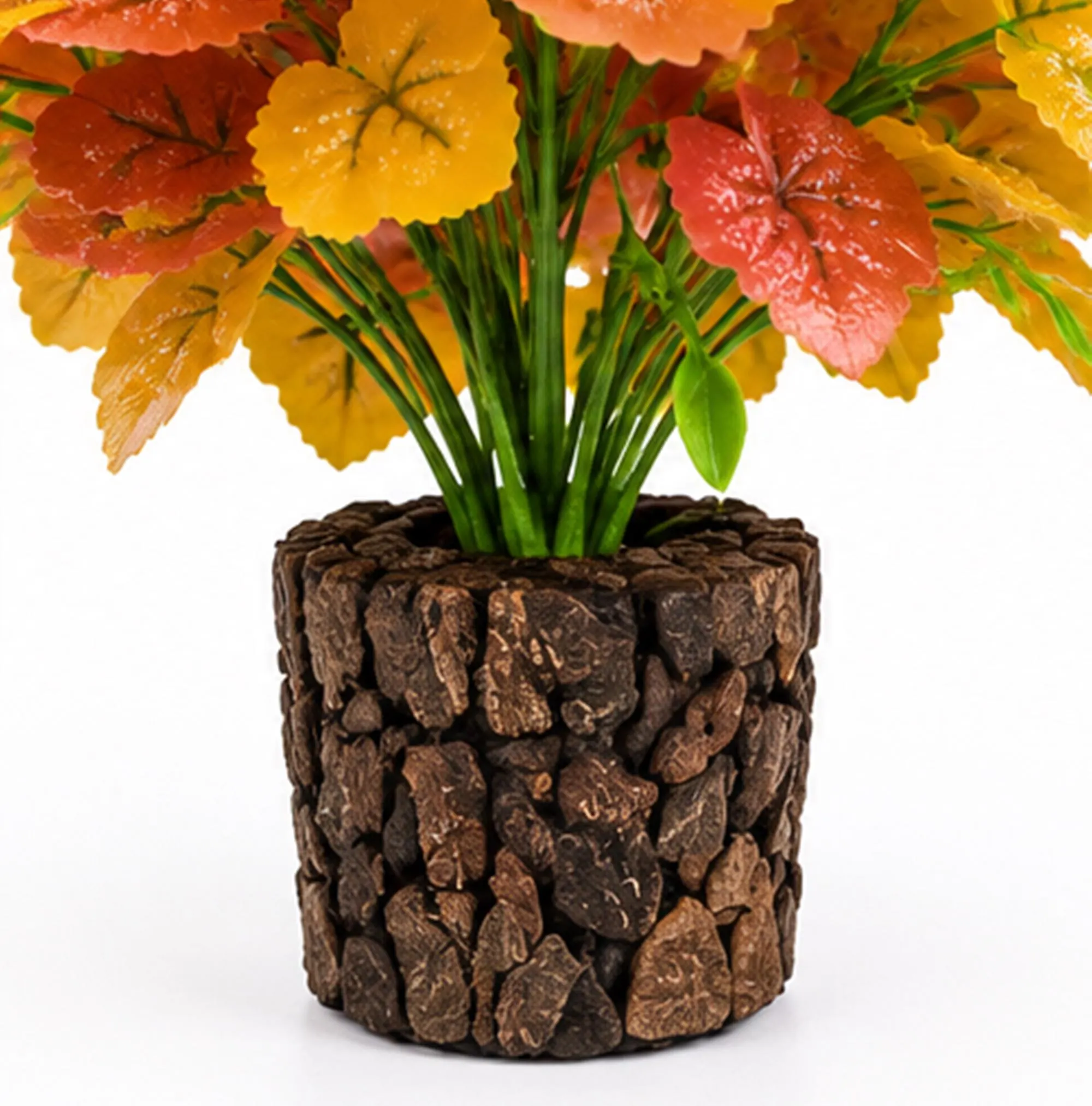 Artificial Coleus Plant in Rustic Pot, Faux Colorful Foliage Plant, Home Office Decoration - image 3