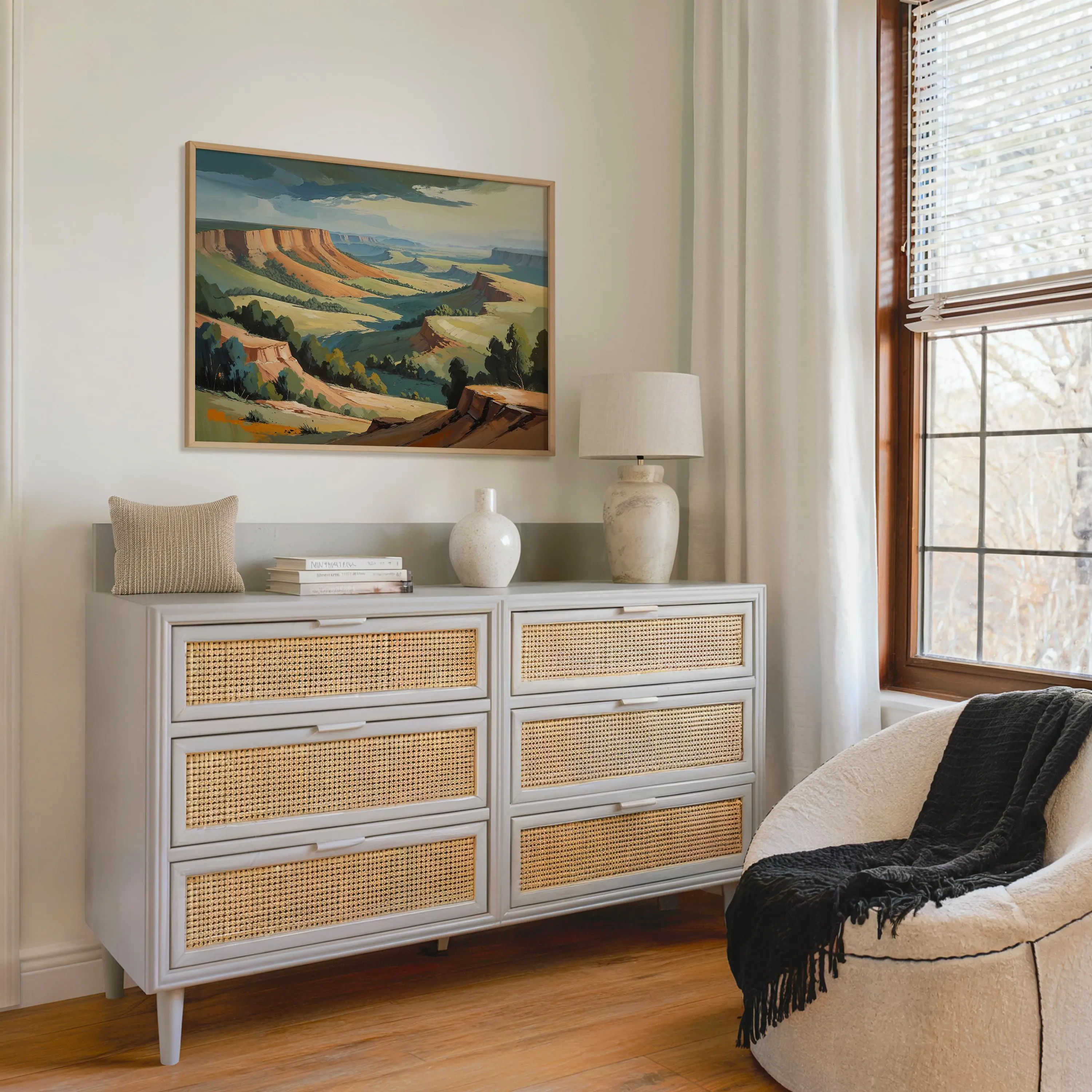 Central India Hills – Cinematic Oil Style Print Wall Art | Home Art (Digital Download)